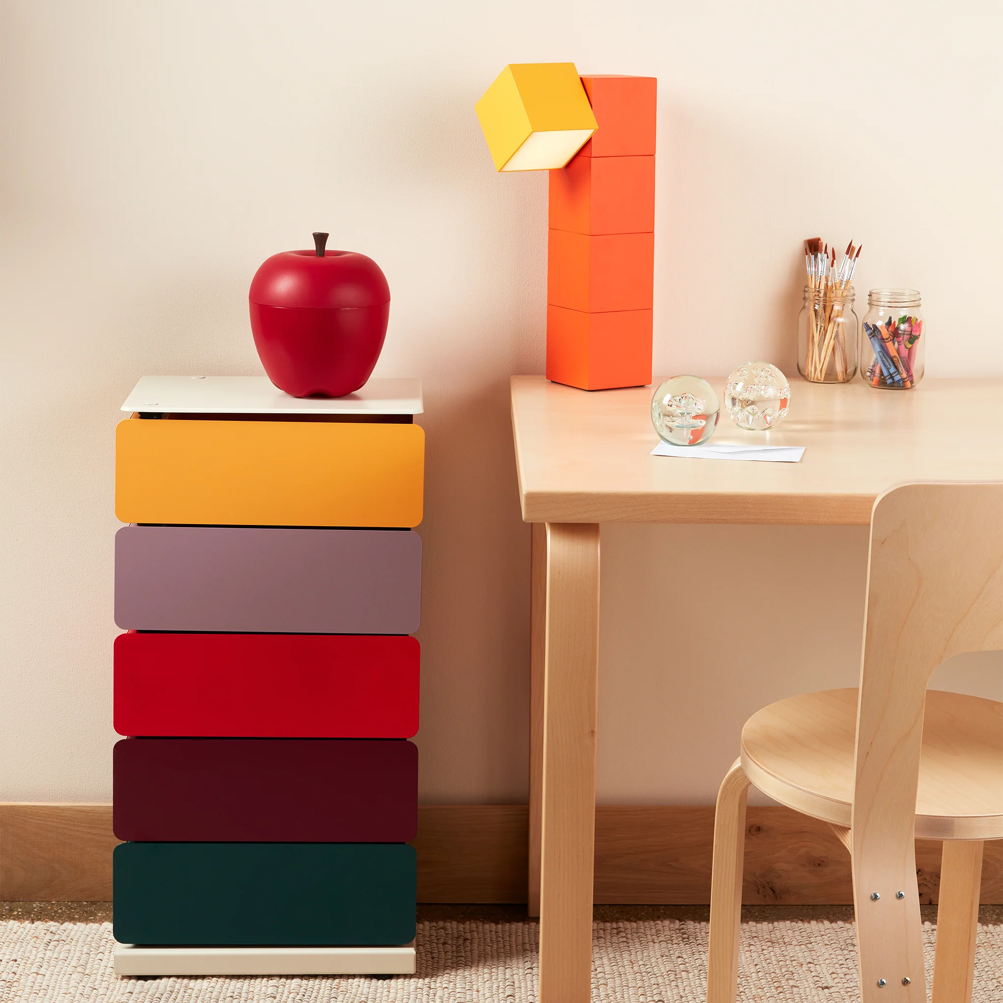 5-Drawer Pivot Cabinet - Yellow/ Red/ Green - Image 2