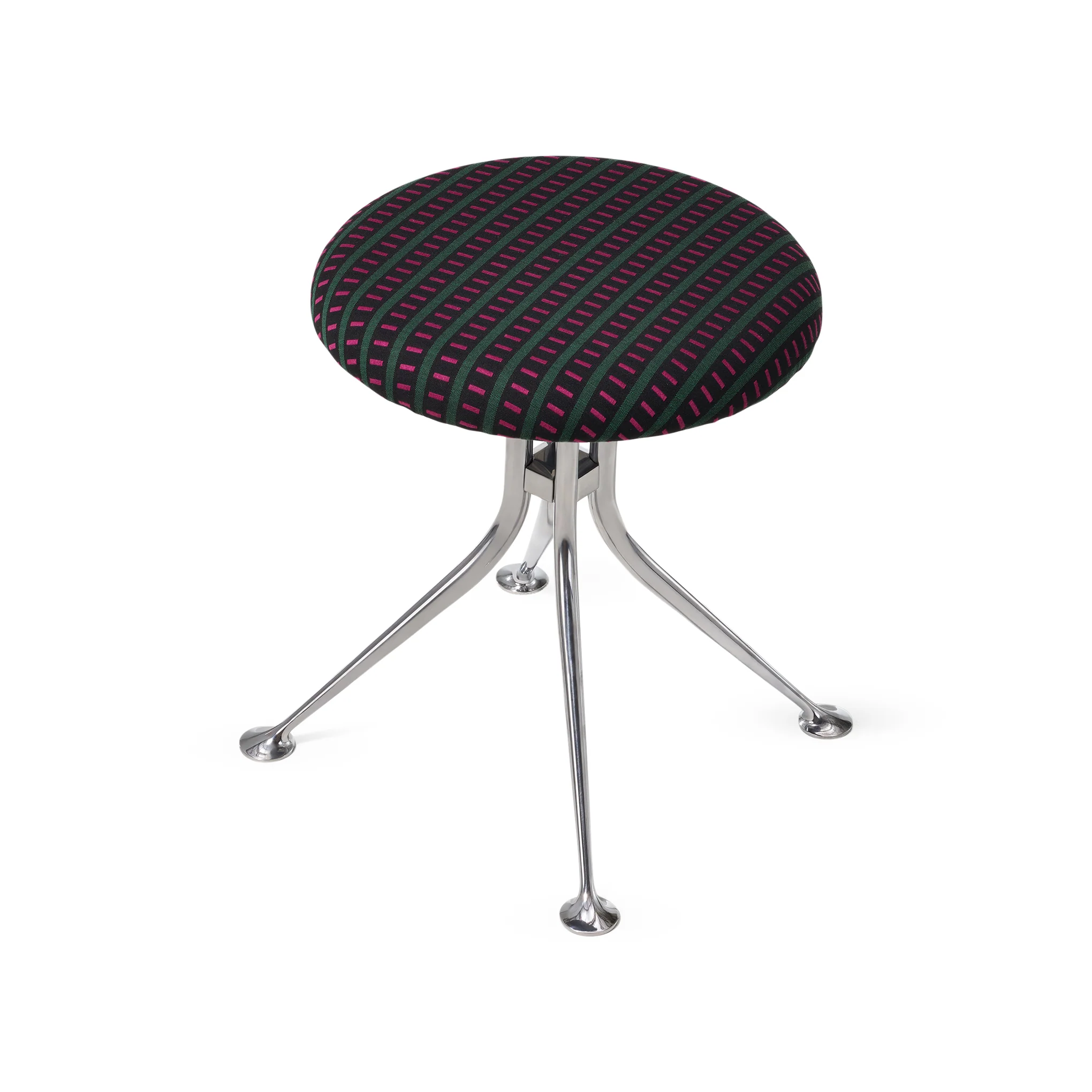 Alexander Girard Upholstered Stool from Herman Miller - Mexidot Pink/ Emerald - Image 2