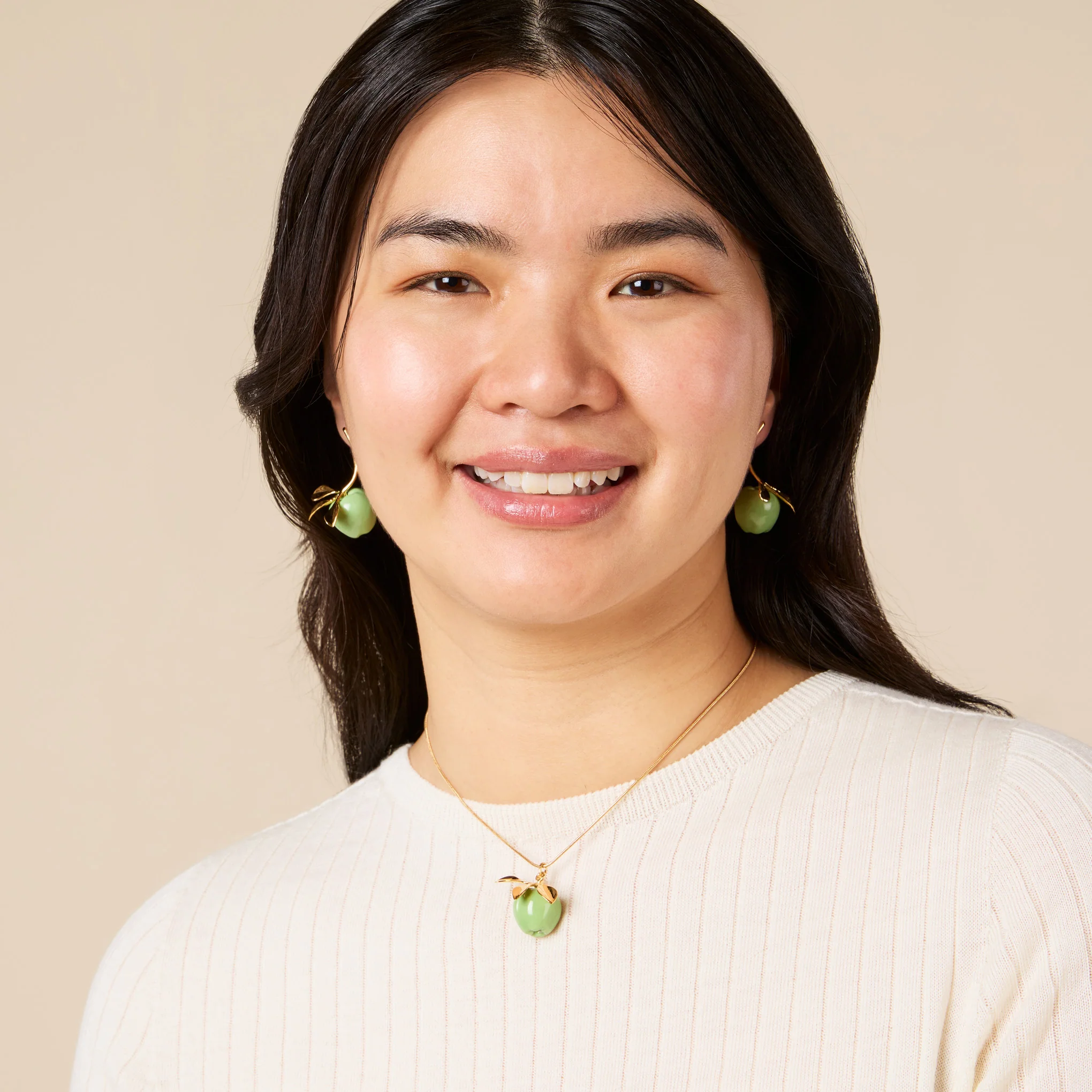Andrés Gallardo Green Apple Stem Gold-Plated Necklace - Image 5