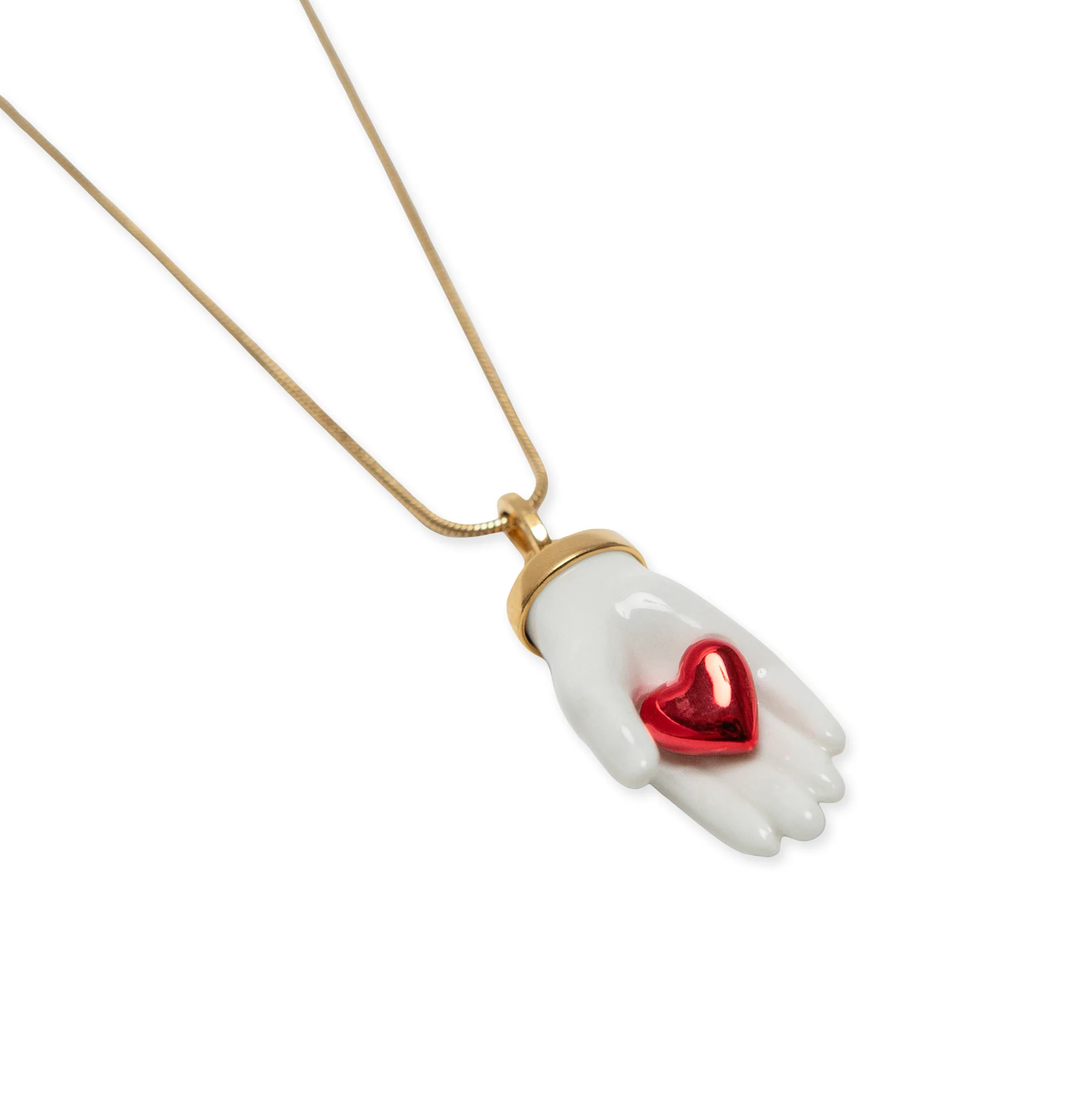 Andrés Gallardo Little Hand & Heart Gold-Plated Necklace - Image 3