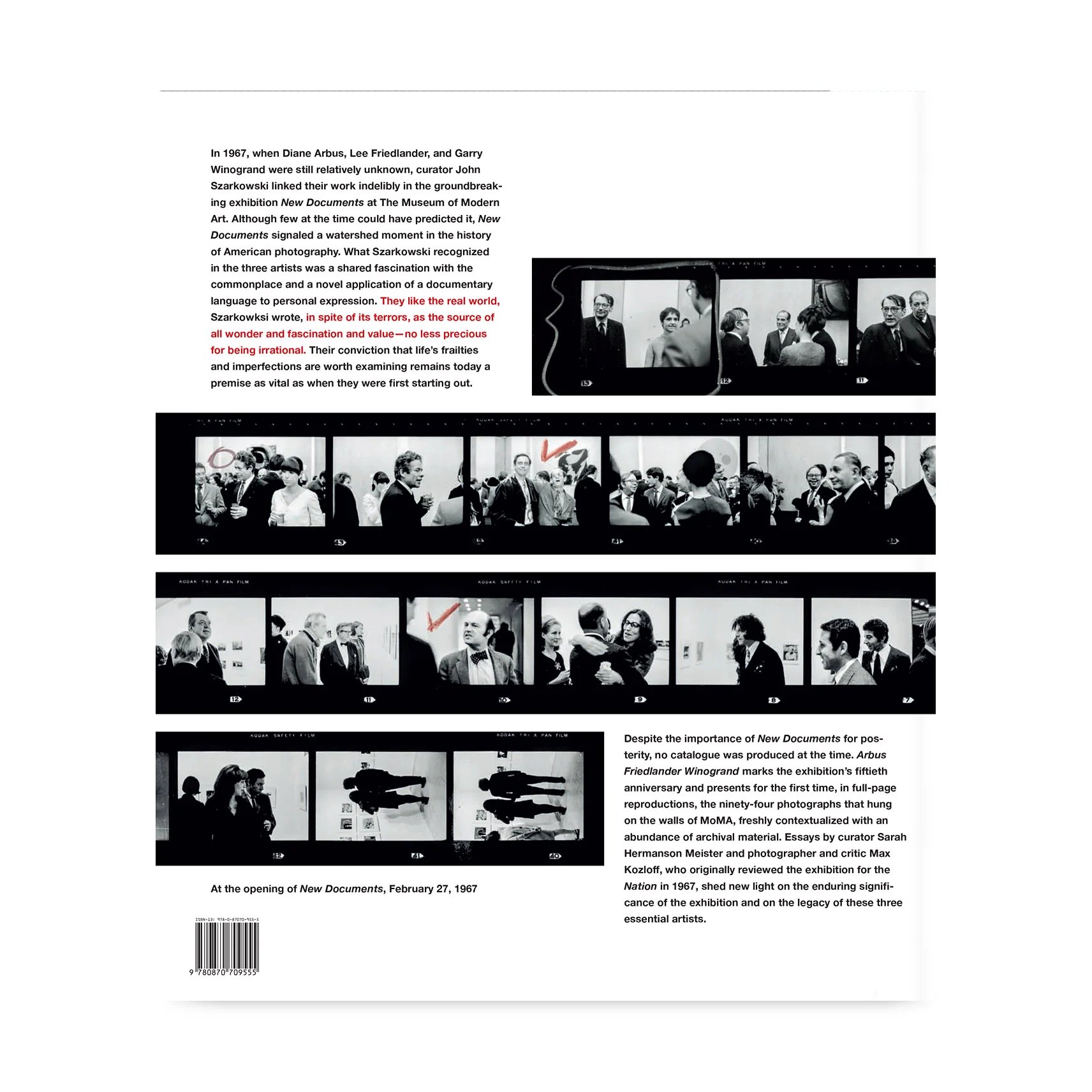 Arbus, Friedlander, Winogrand: New Documents, 1967 - Hardcover - Image 2