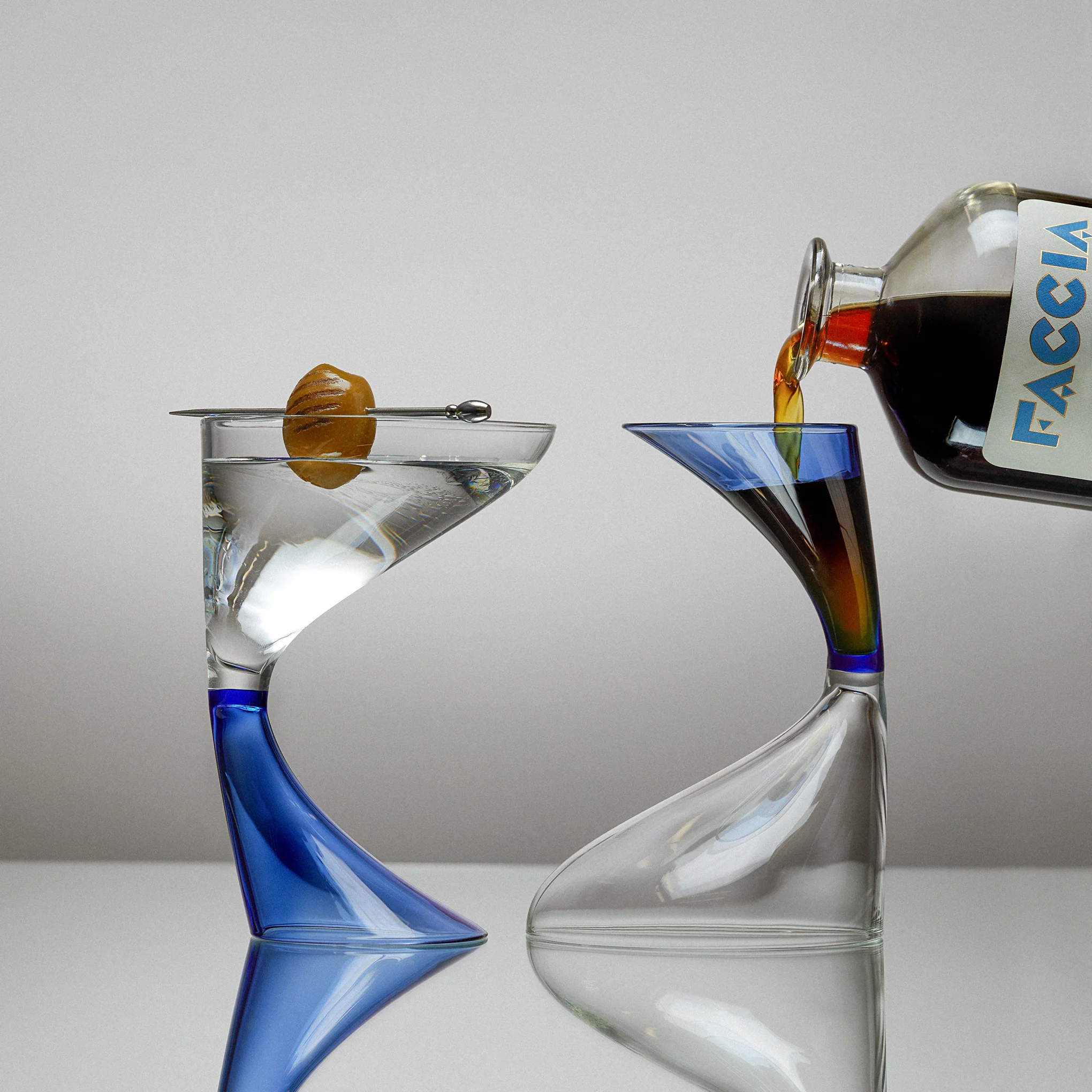 Arch Cocktail Glasses - Set of 2 - Blue - Image 4
