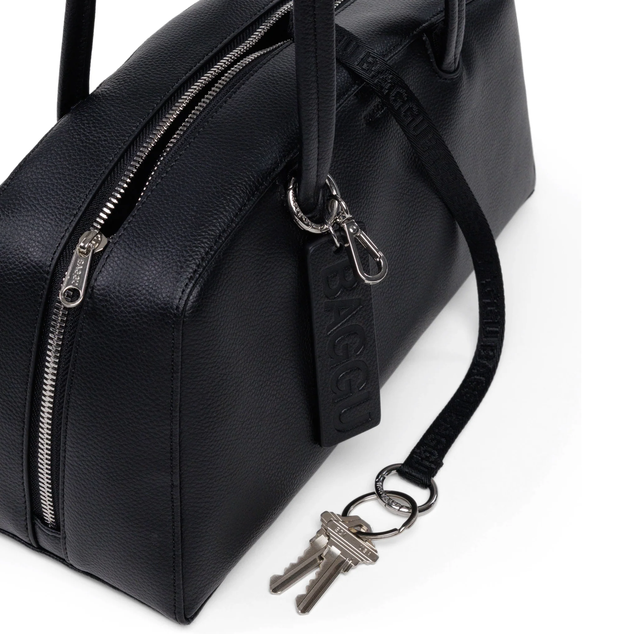 MoMA Baggu Recycled Leather Bowler Bag - Black - Image 3