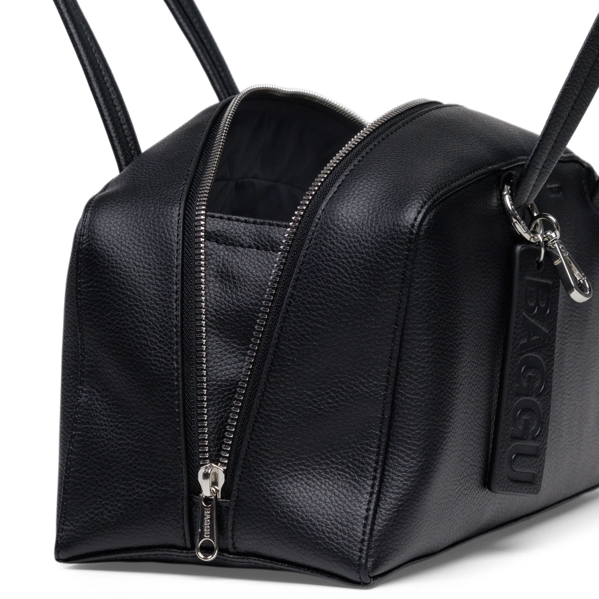 MoMA Baggu Recycled Leather Bowler Bag - Black - Image 4