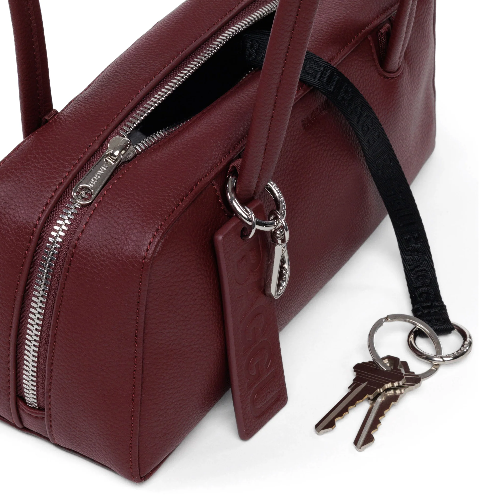 MoMA Baggu Recycled Leather Bowler Bag - Mahogany - Image 3