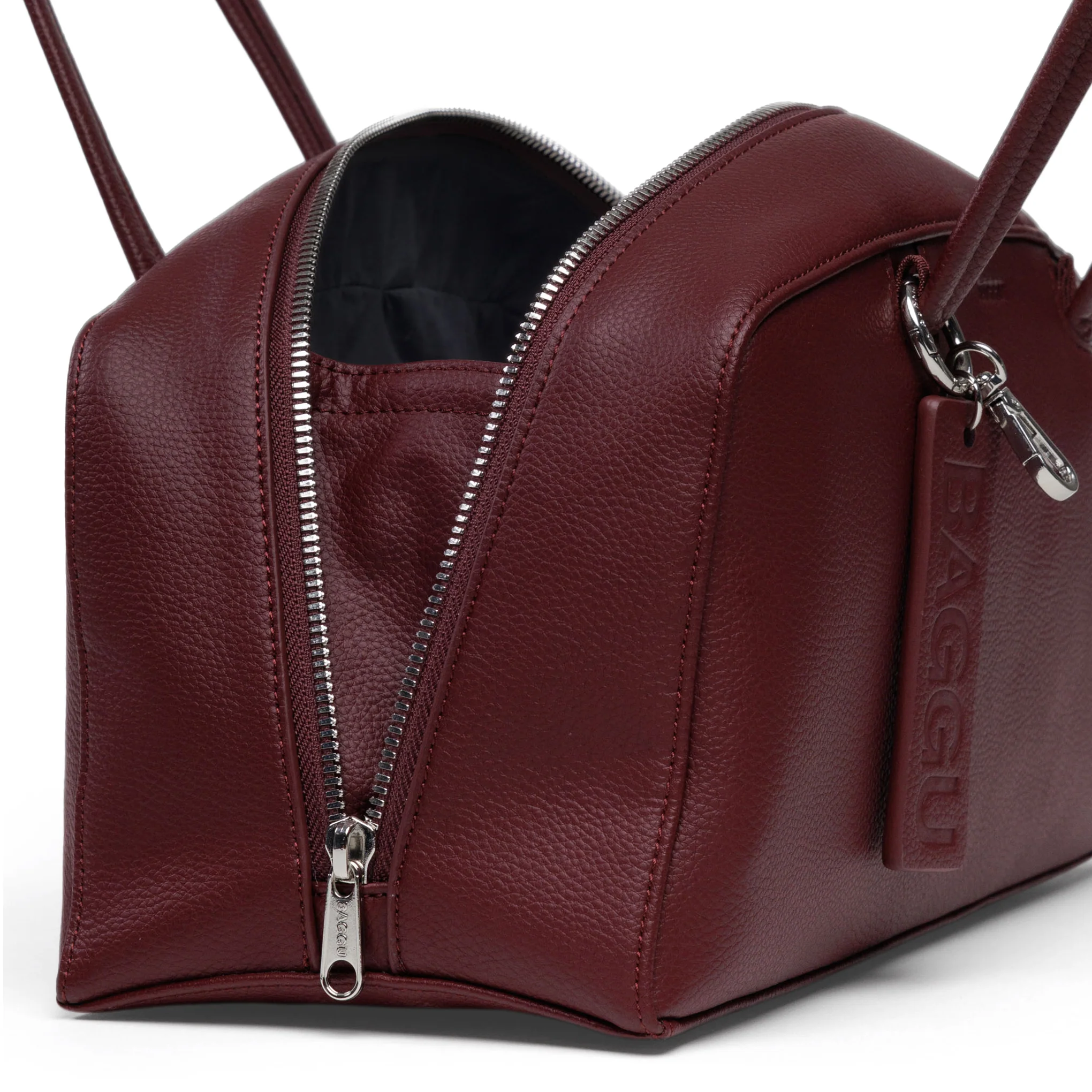 MoMA Baggu Recycled Leather Bowler Bag - Mahogany - Image 4