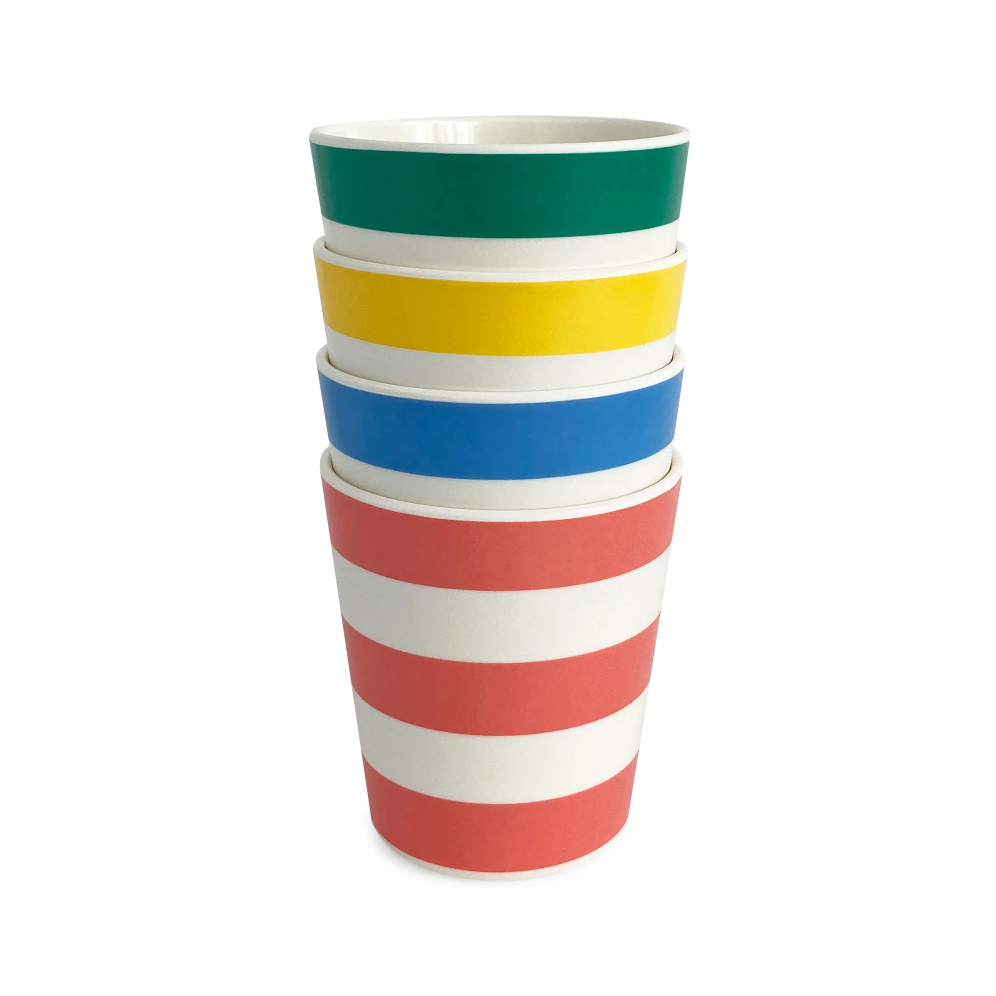 Bamboo Colorful Striped Dinnerware - Set of 4 - Tumbler - Image 3