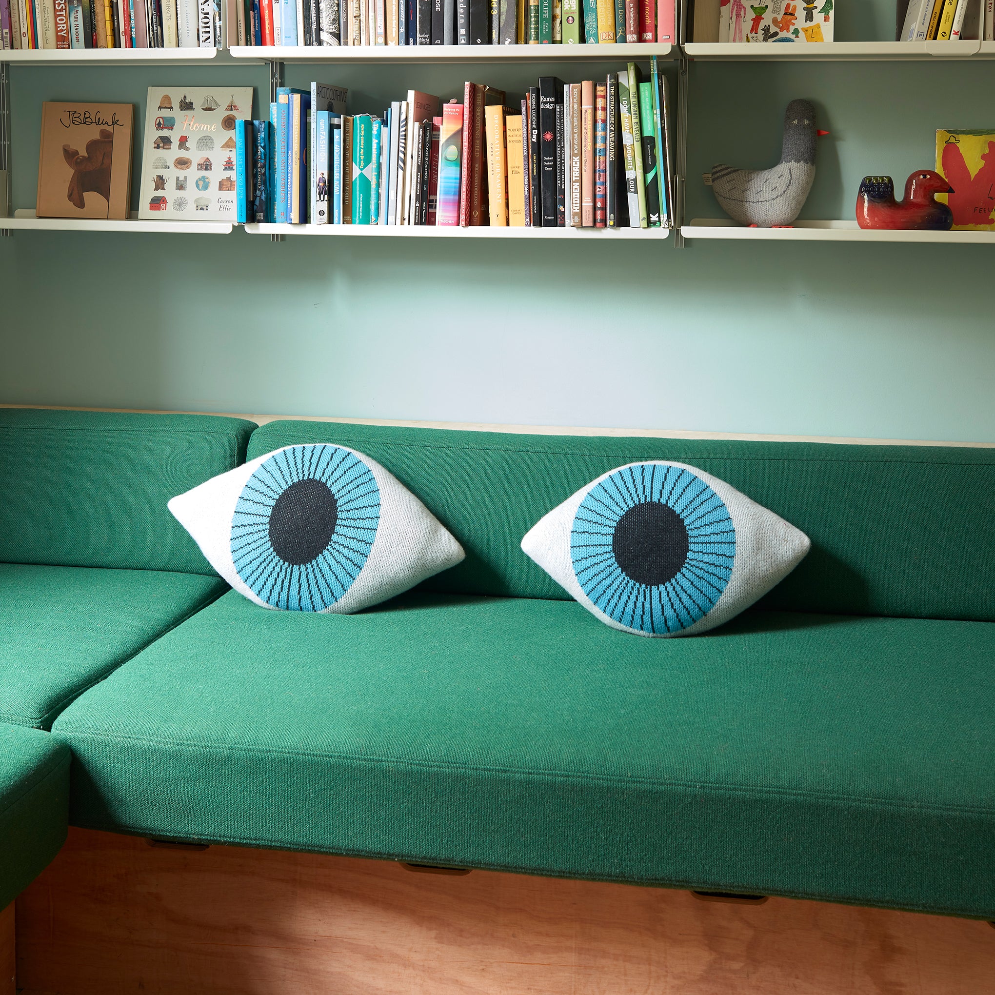 Blue Eye Lambswool Throw Pillow - Image 3