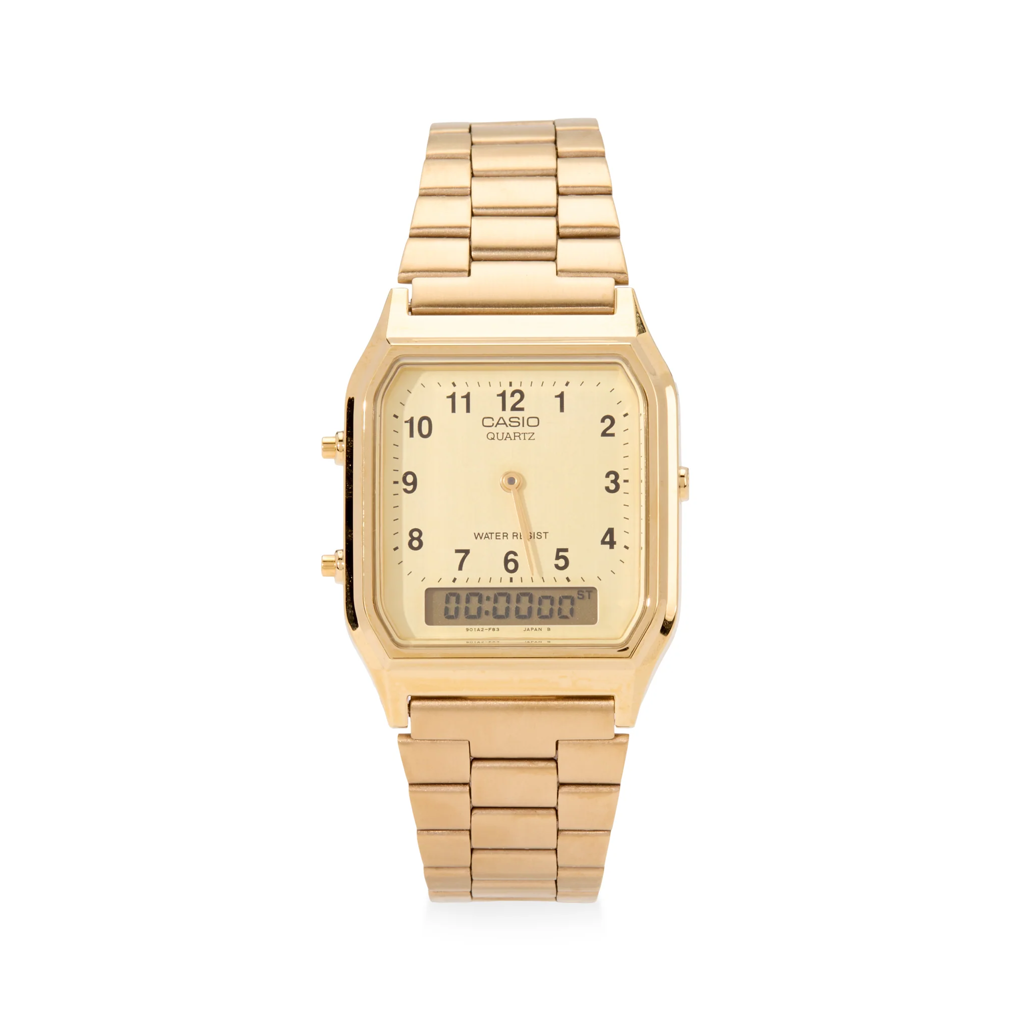 Casio AQ230 Analog Digital Watch - Gold