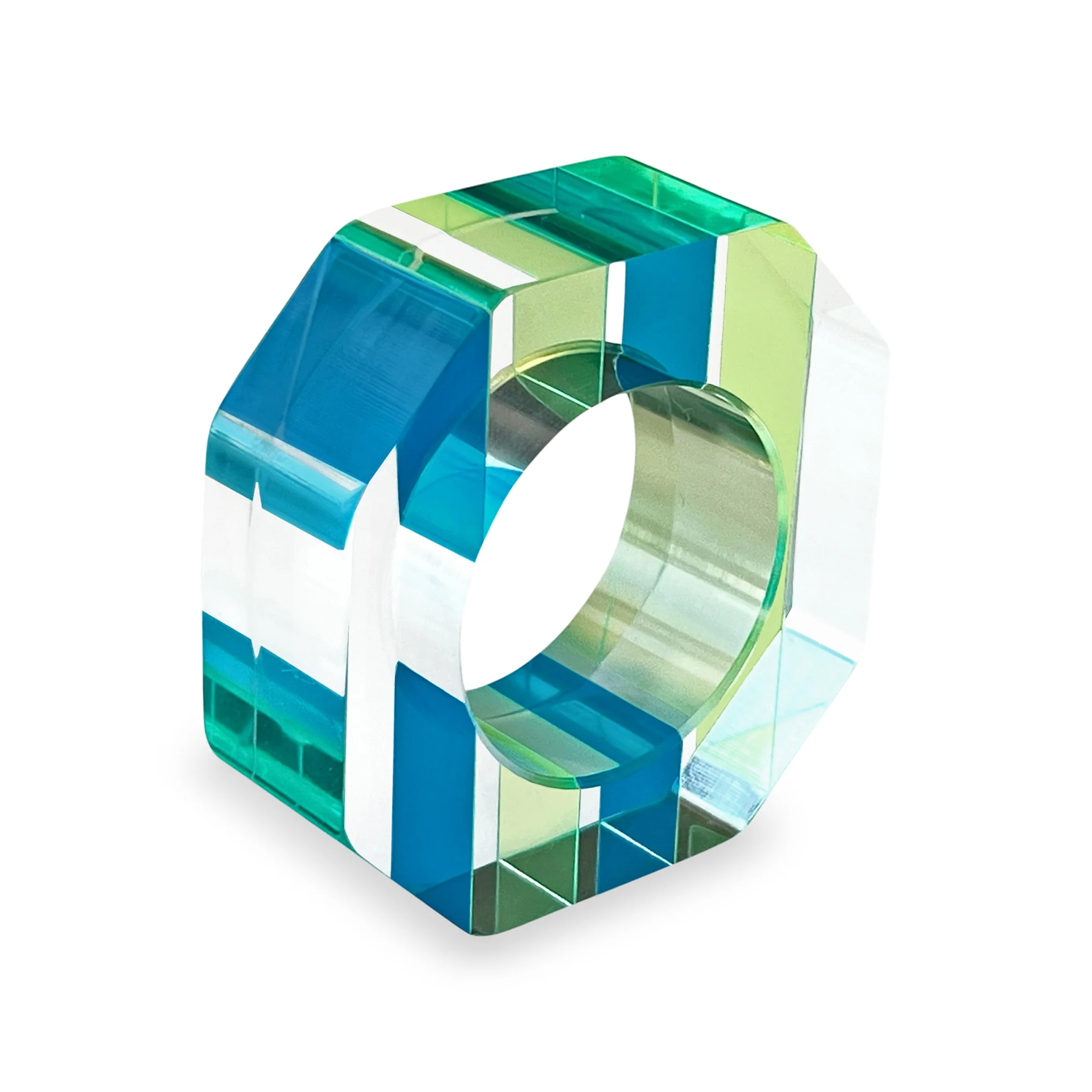 Nicolai Canetti Chromatic Napkin Rings - Set of 4 - Blue/ Green - Image 4