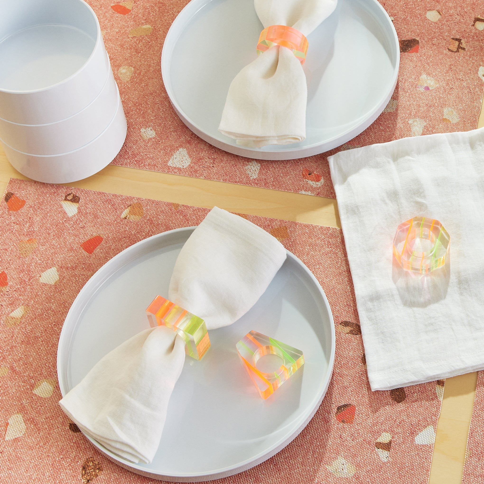 Nicolai Canetti Chromatic Napkin Rings - Set of 4 - Orange/ Yellow - Image 2