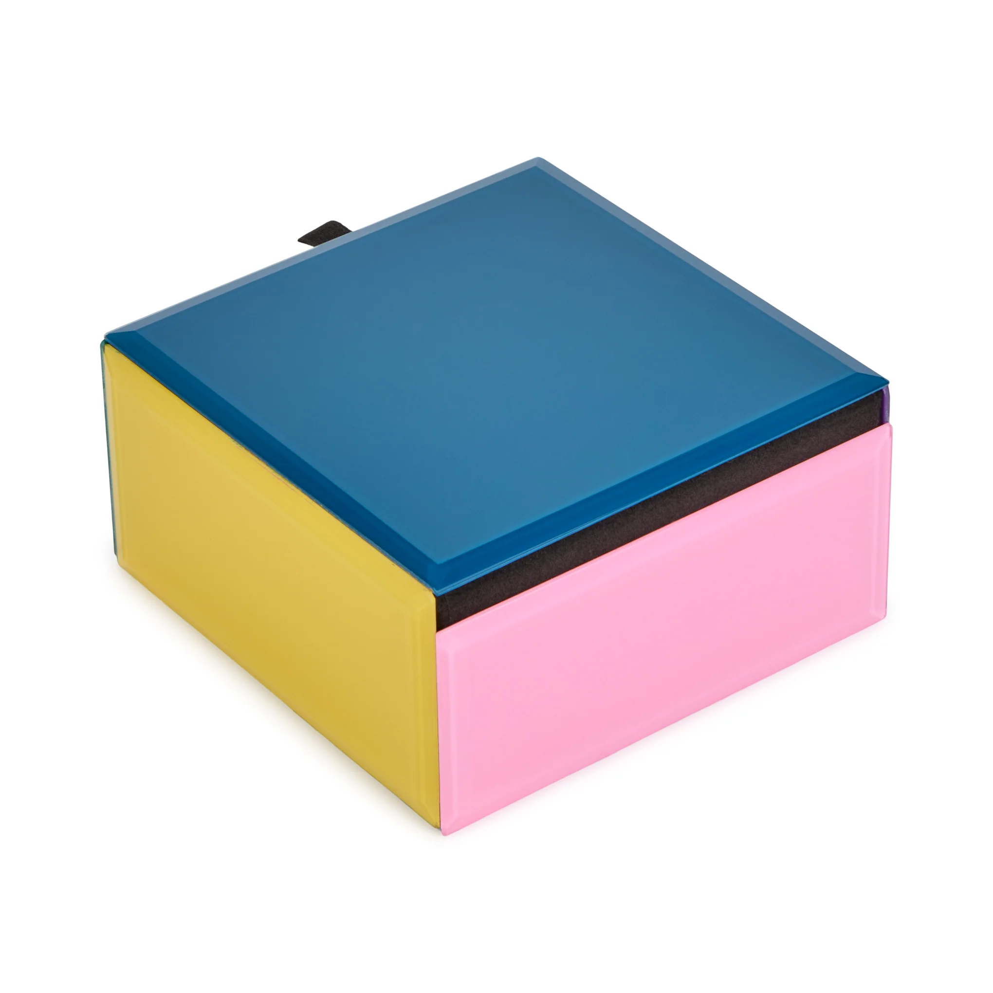 Colorblock Glass Jewelry Box - Blue Multi - Image 5
