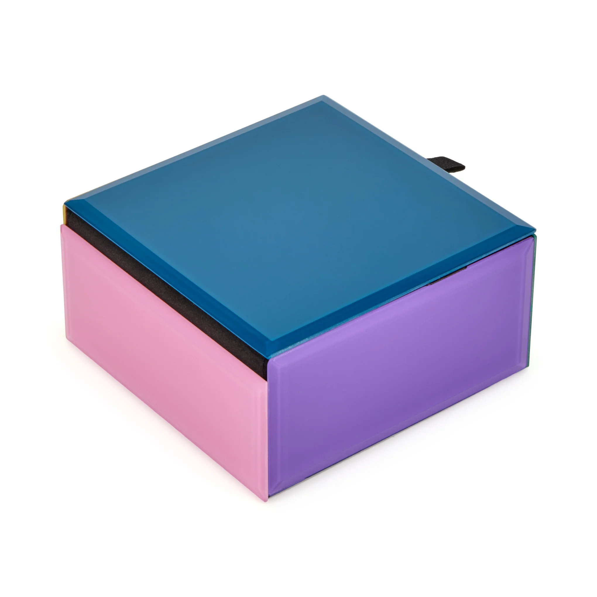 Colorblock Glass Jewelry Box - Blue Multi - Image 6