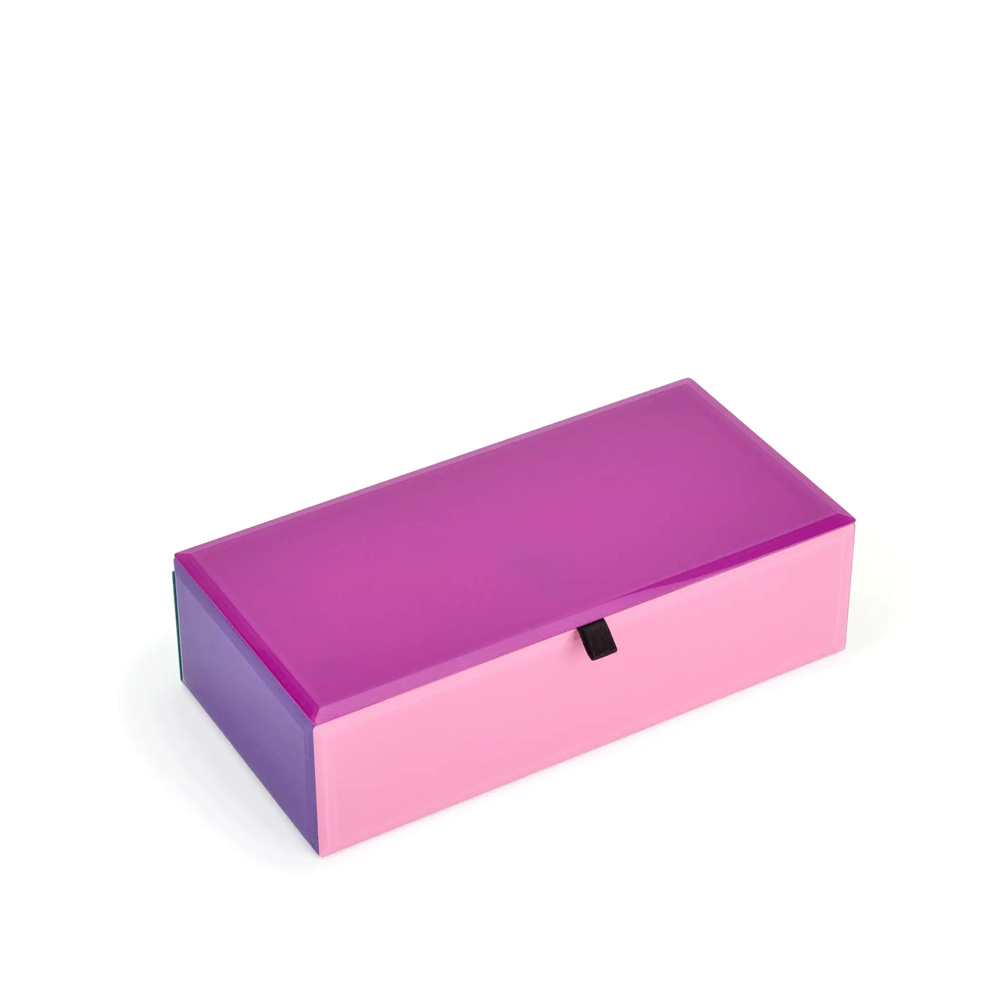 Colorblock Glass Jewelry Box - Pink Multi - Image 3