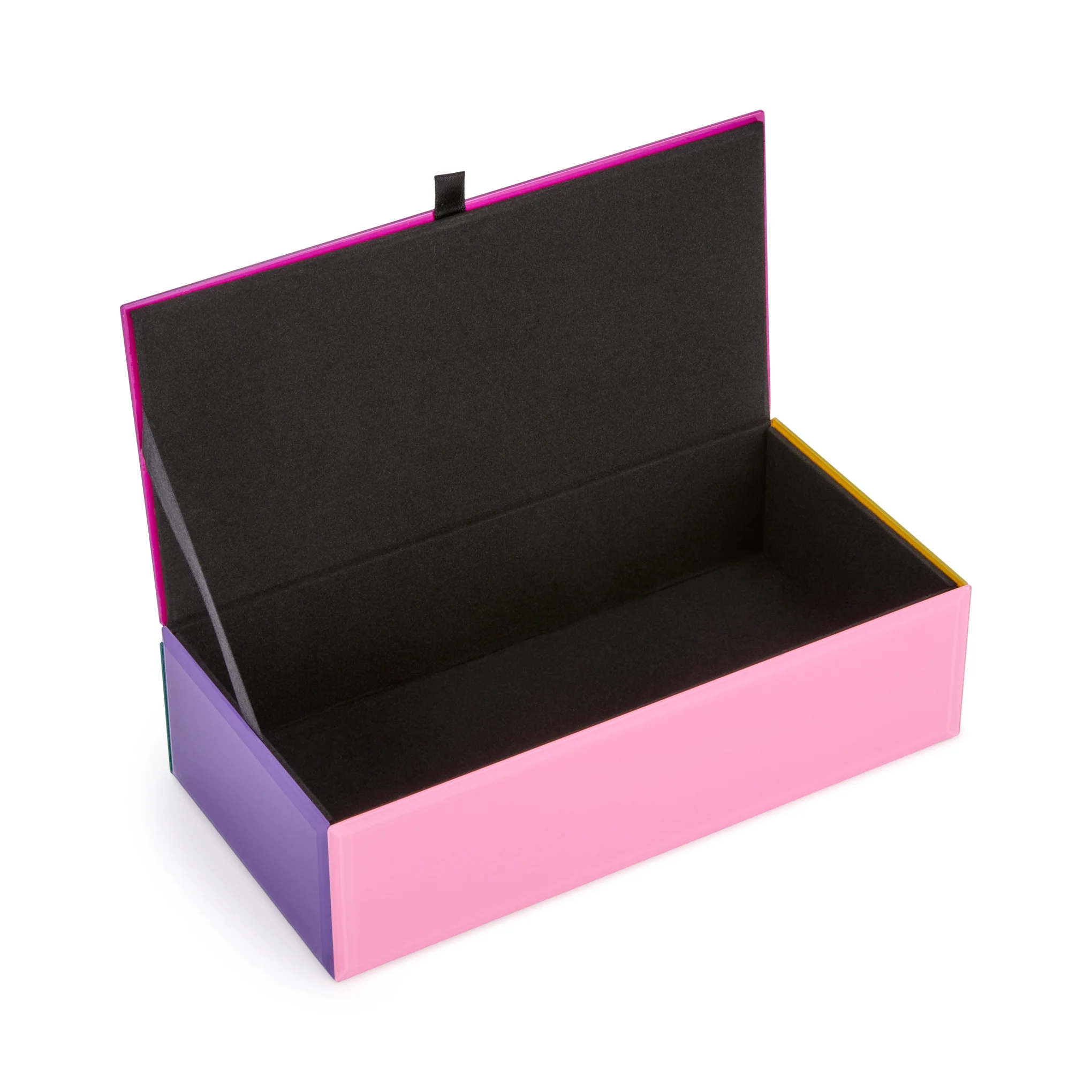 Colorblock Glass Jewelry Box - Pink Multi - Image 4
