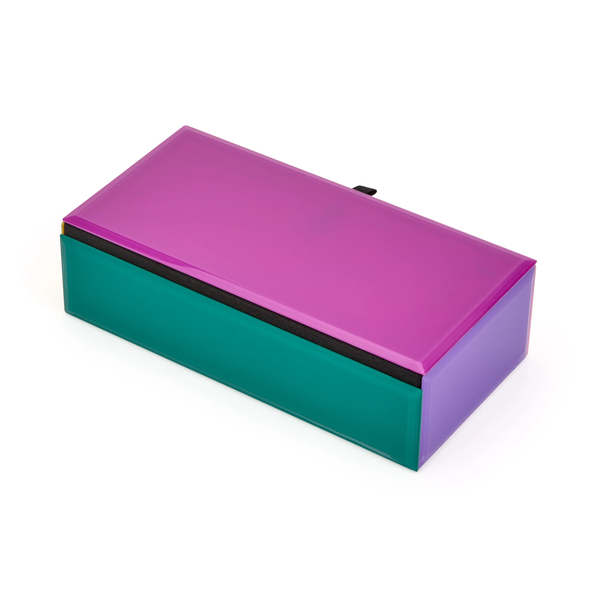 Colorblock Glass Jewelry Box - Pink Multi - Image 6