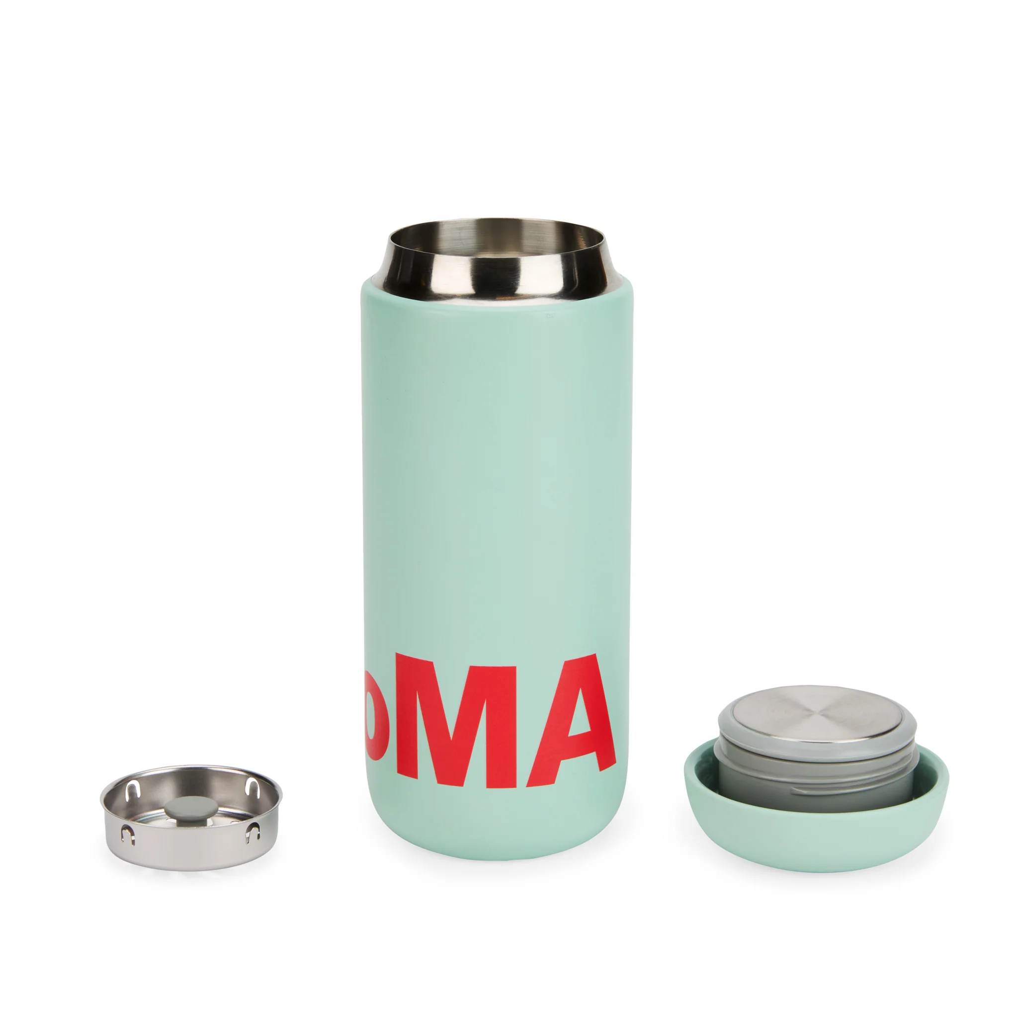 Colorful MoMA Insulated Travel  Mug - Mint/ Red - Image 3
