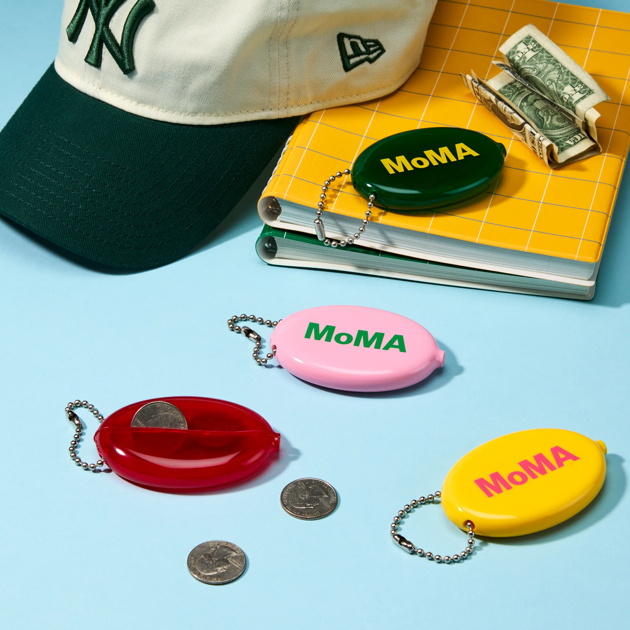 Colorful MoMA Vinyl Coin Pouch - Yellow/ Pink - Image 2