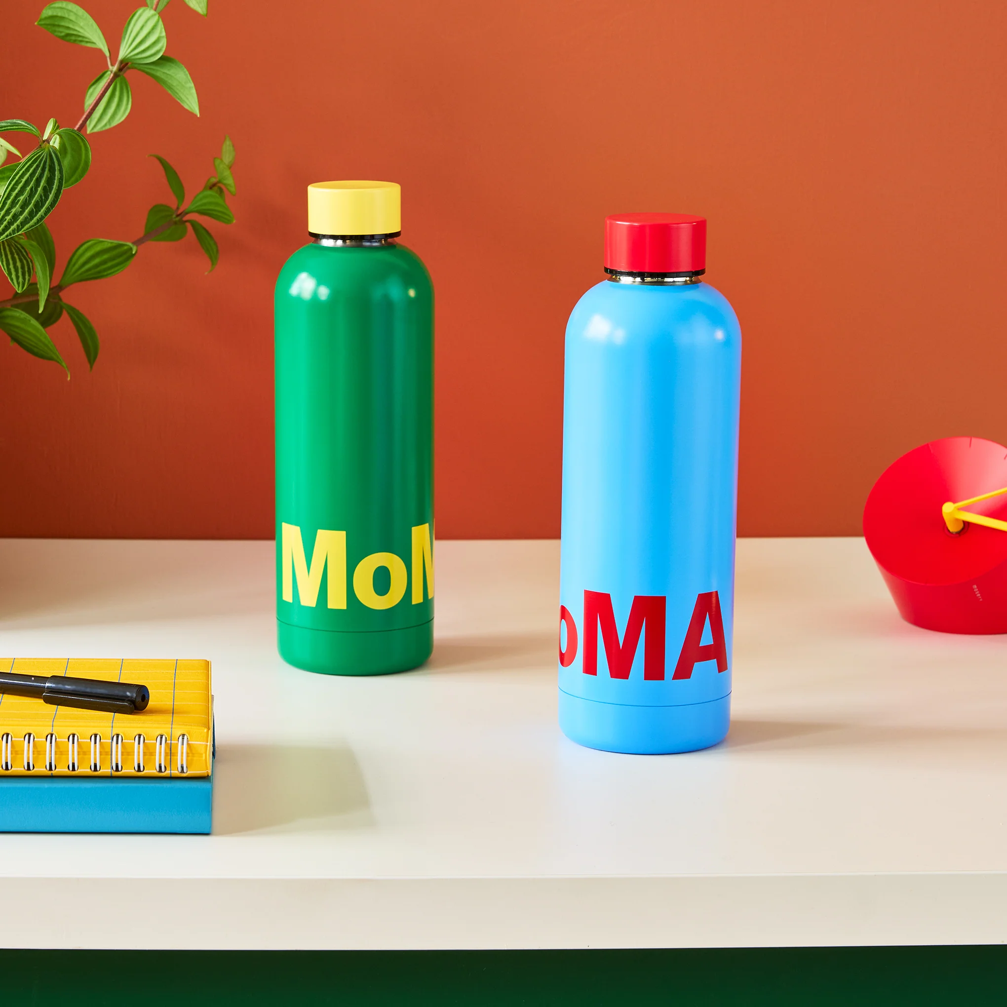 Colorful MoMA Water Bottles - Blue/ Red - Image 2