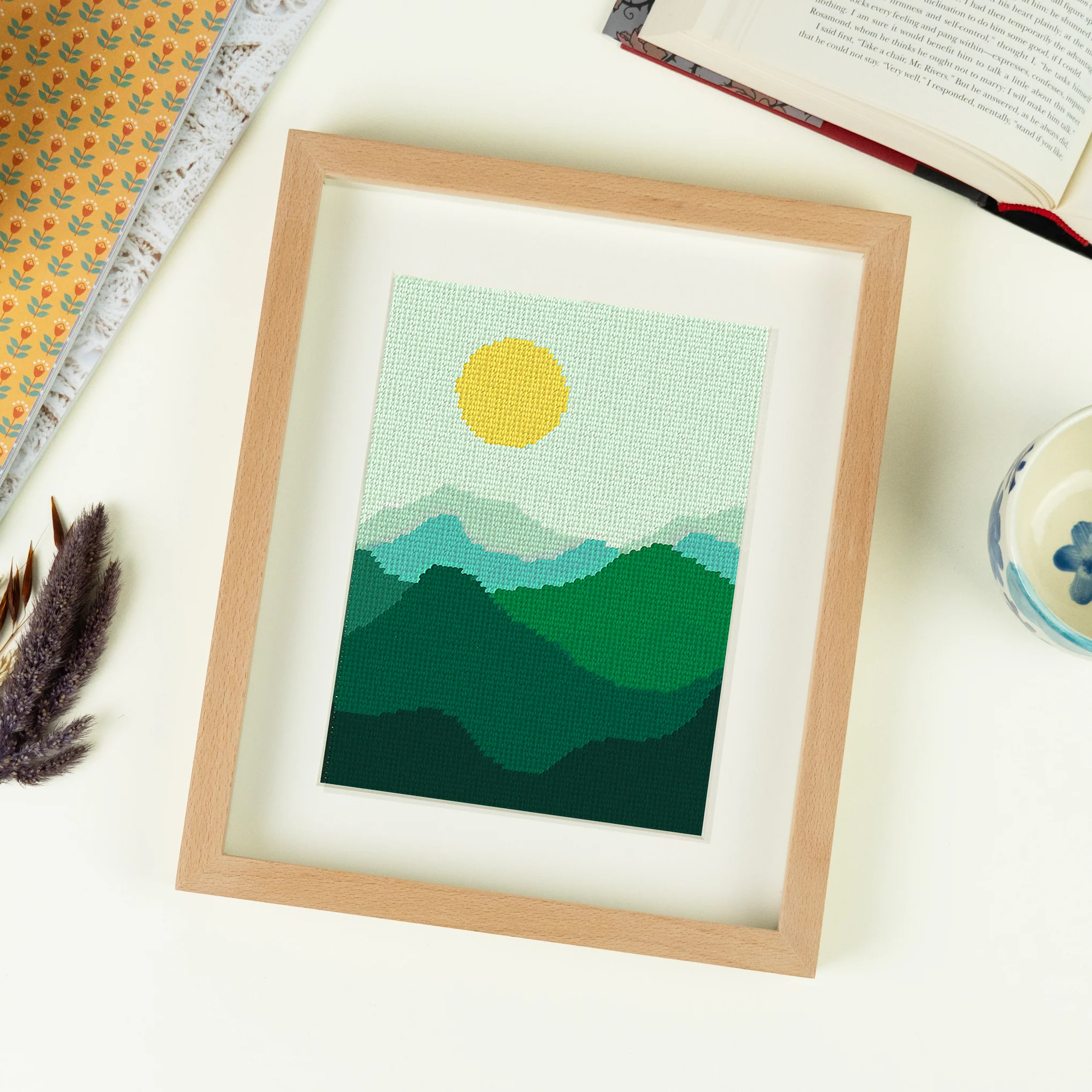 DIY Nature Needlepoint Kit - Green Mountains - Image 3