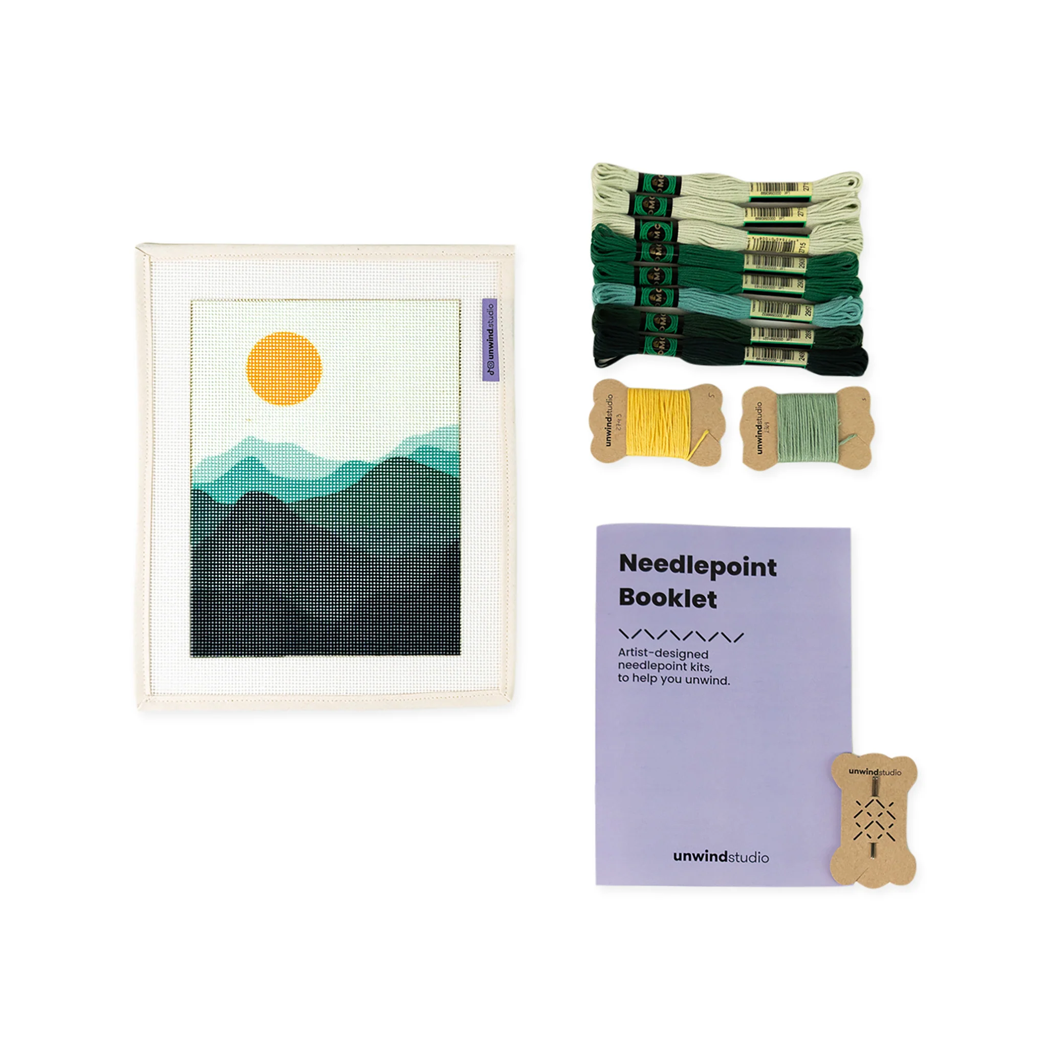 DIY Nature Needlepoint Kit - Green Mountains - Image 4