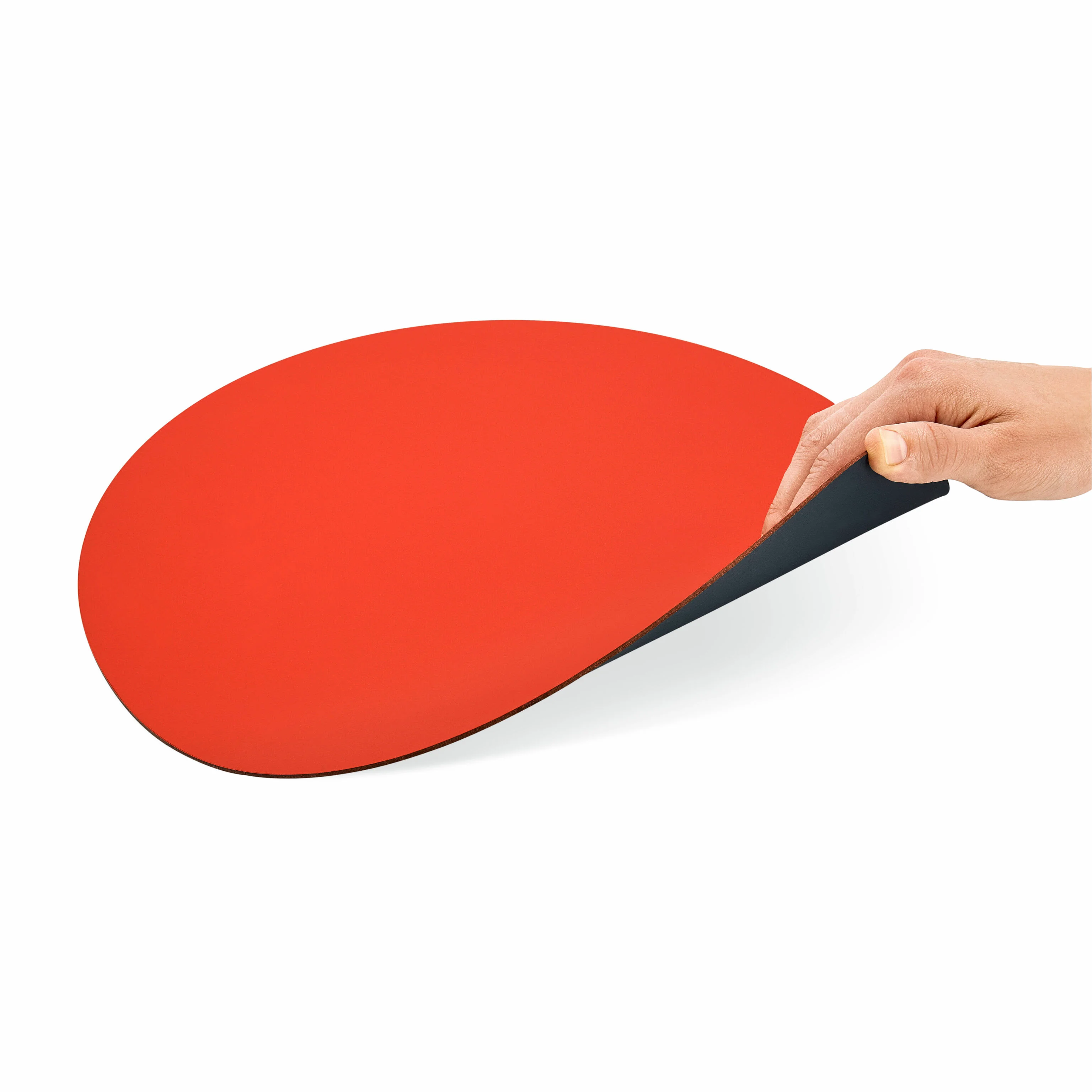 Dual-Sided Recycled Leather Placemat - Red/ Charcoal - Image 4