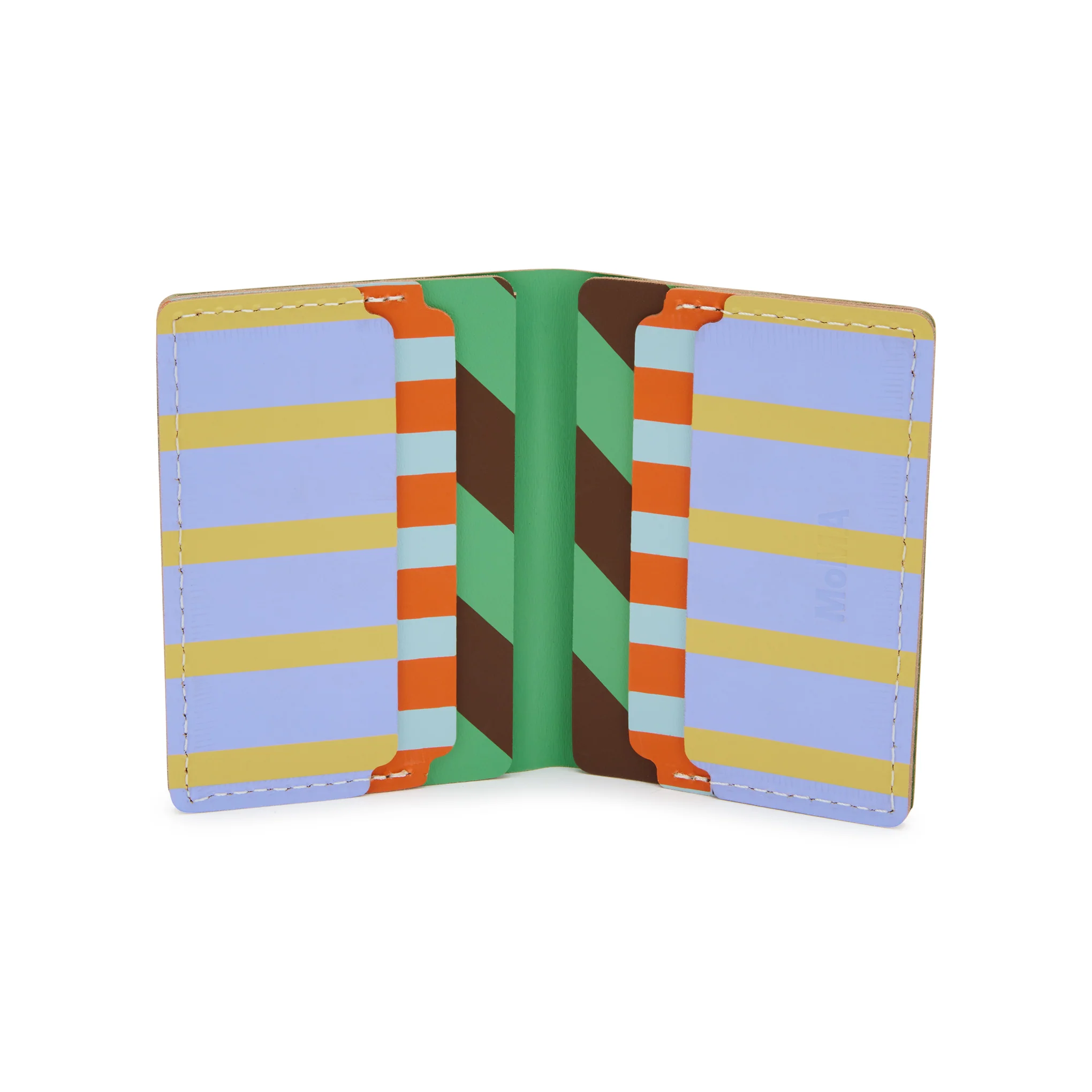 Dusen Dusen Recycled Leather Double Card Holder - Stripe - Image 3