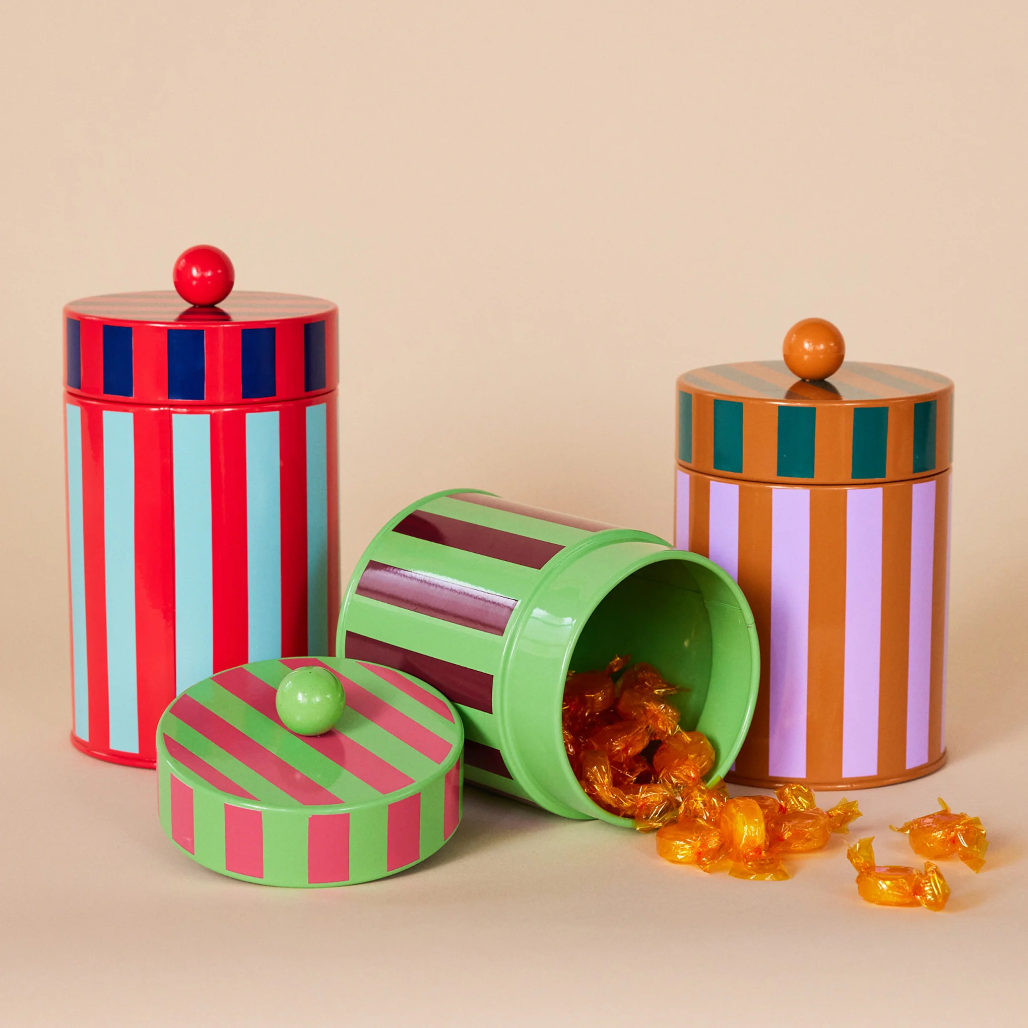 Dusen Dusen Striped Canister - Red/Blue - Image 4
