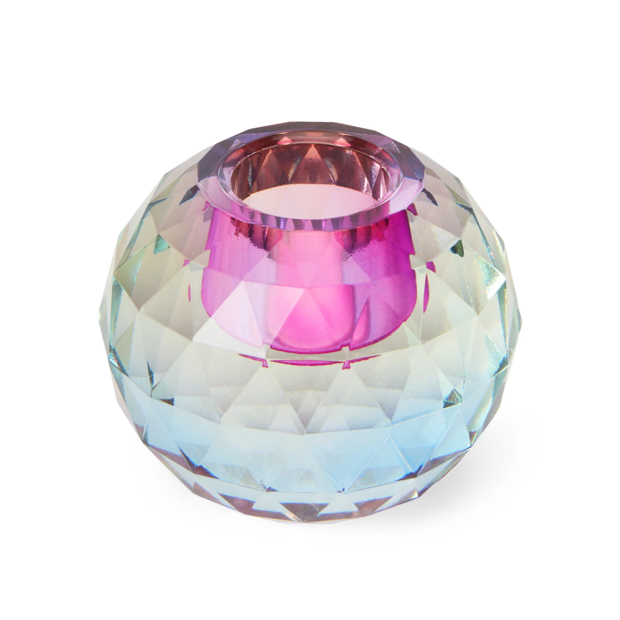 Faceted Orb Crystal Candleholder - Blue/ Lilac - Image 3