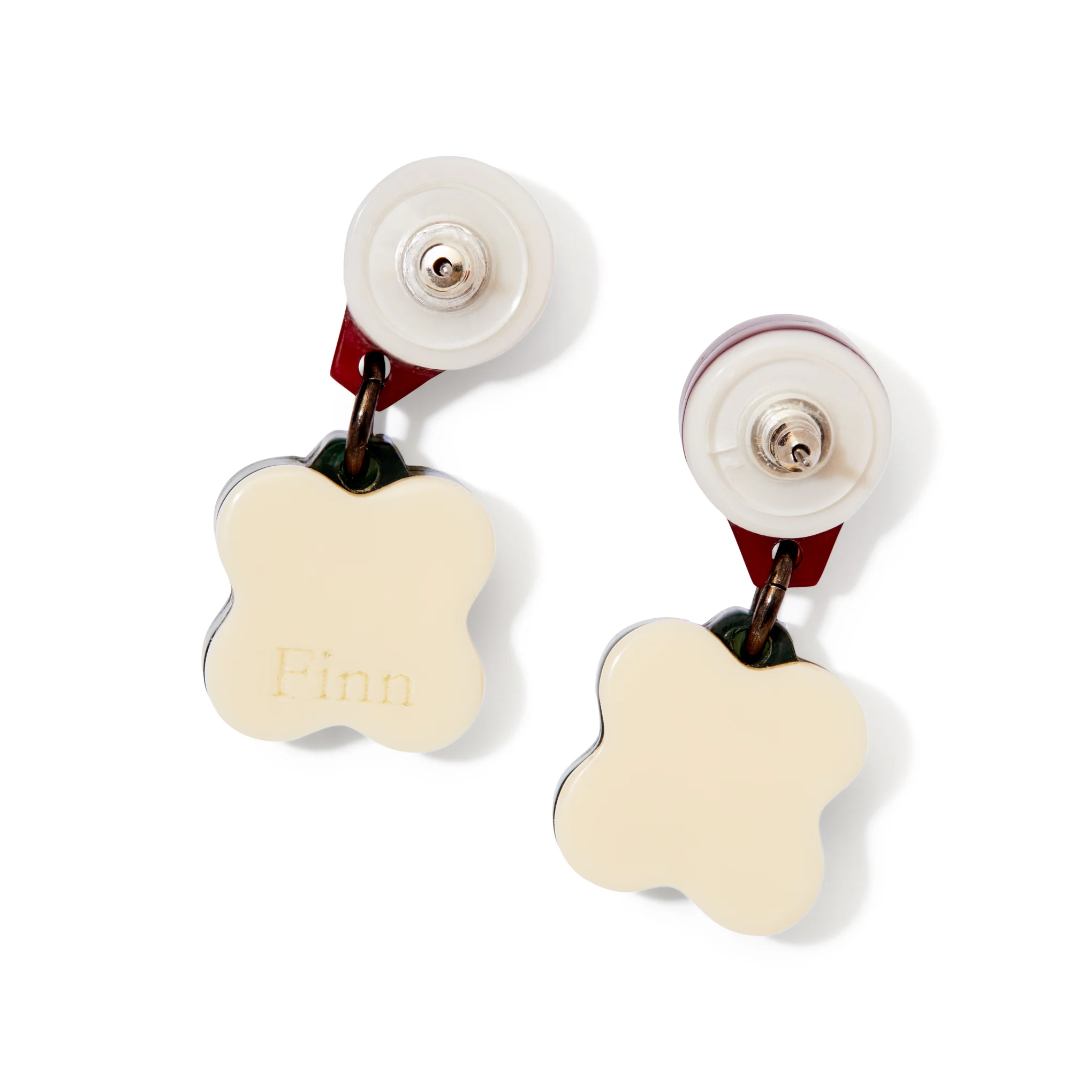 Finn Vita Drop Earrings - Red/ Green - Image 4