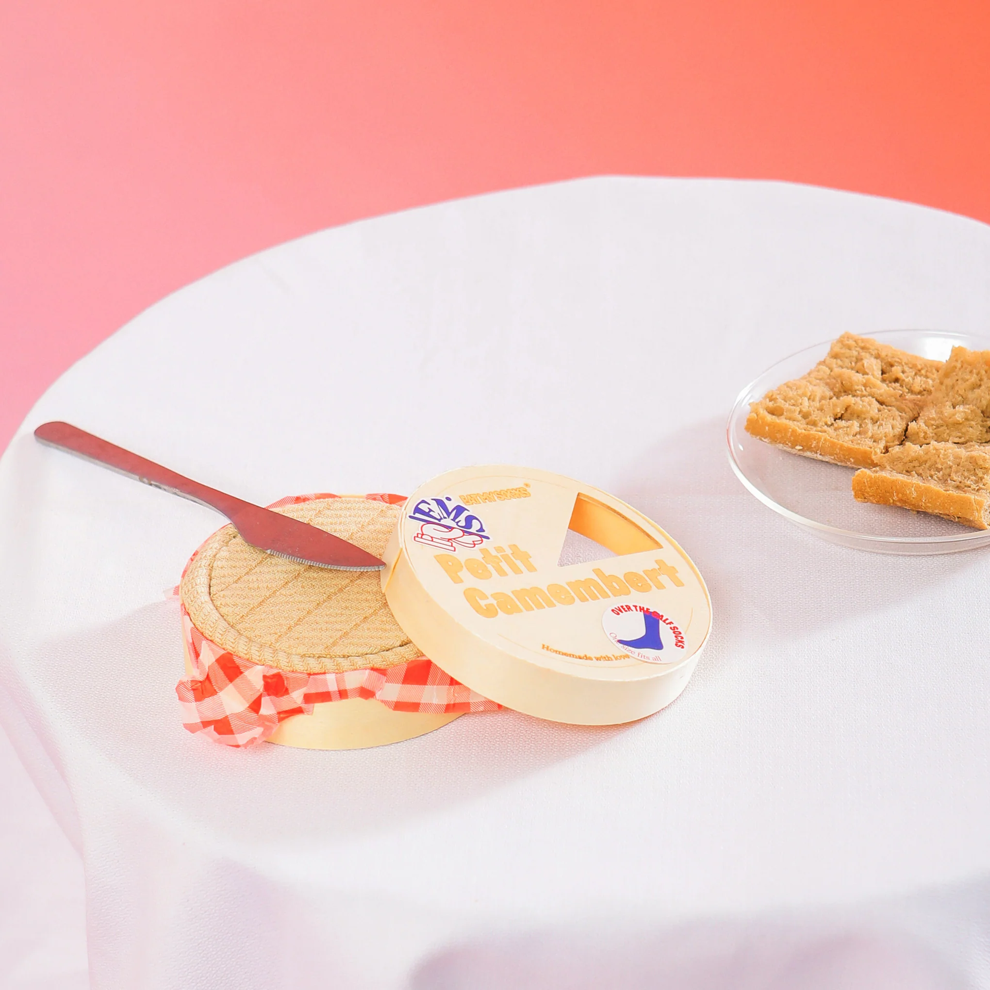 Food-Themed Crew Socks - Camembert - Image 2