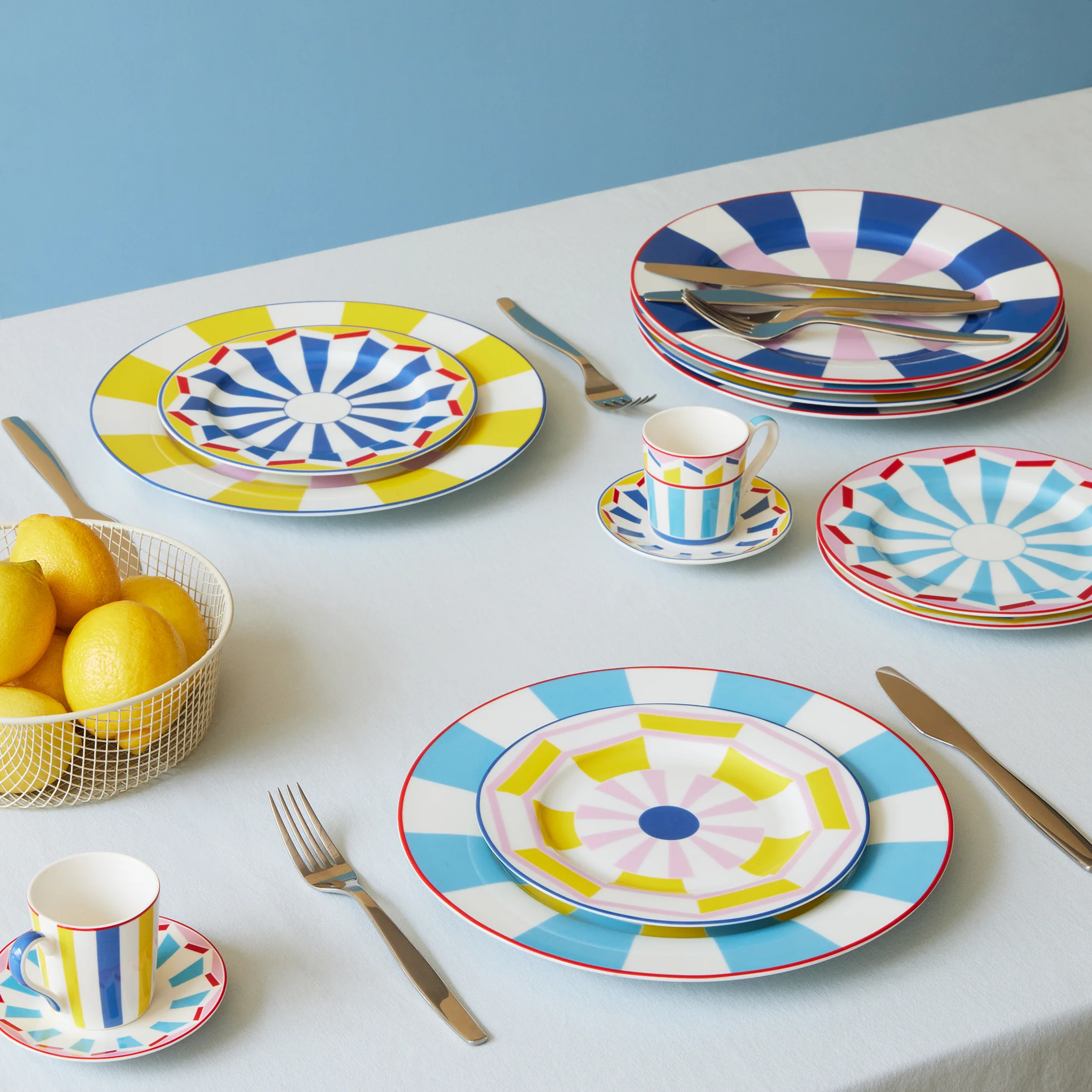 Geocromia Porcelain Dinnerware - Dessert Plate Set of 4 - Image 2