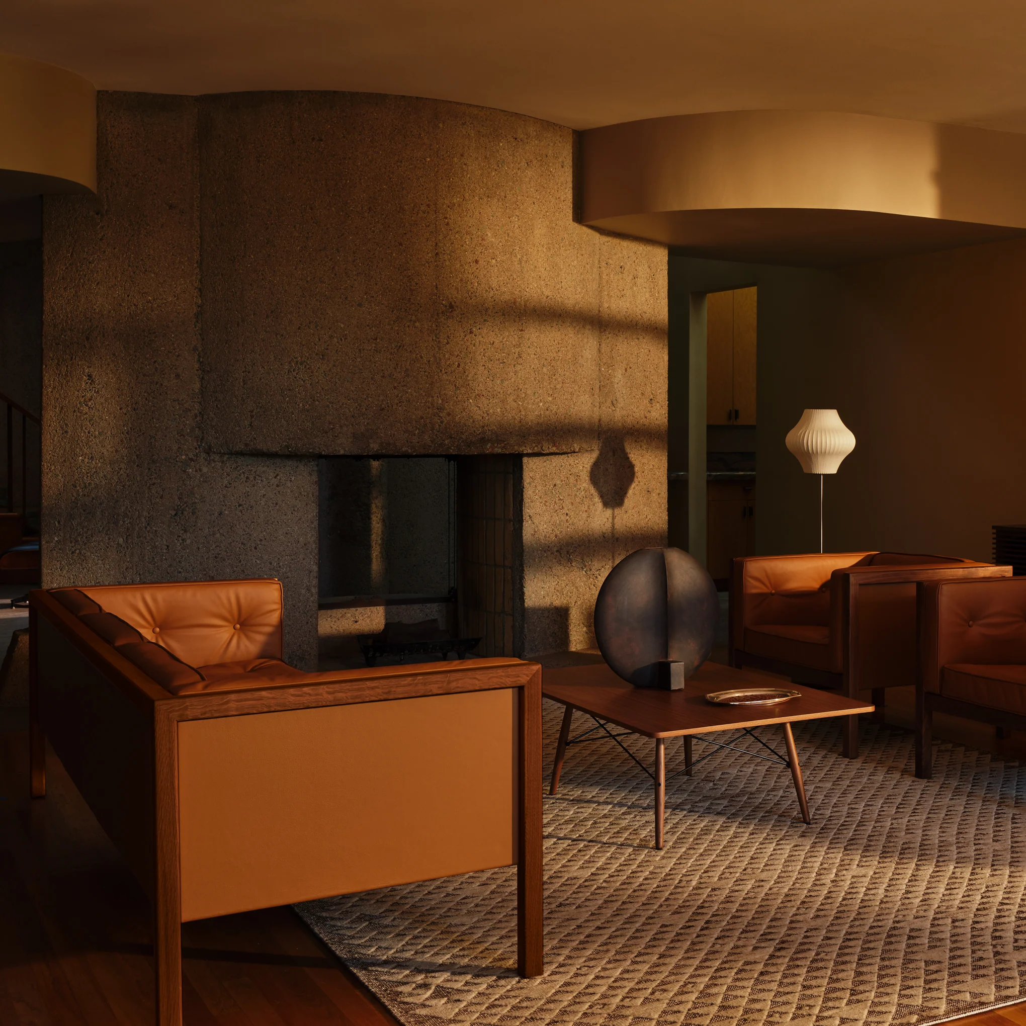 George Nelson Leather Cube Sofa from Herman Miller - Walnut/ Obsidian Leather - Image 3