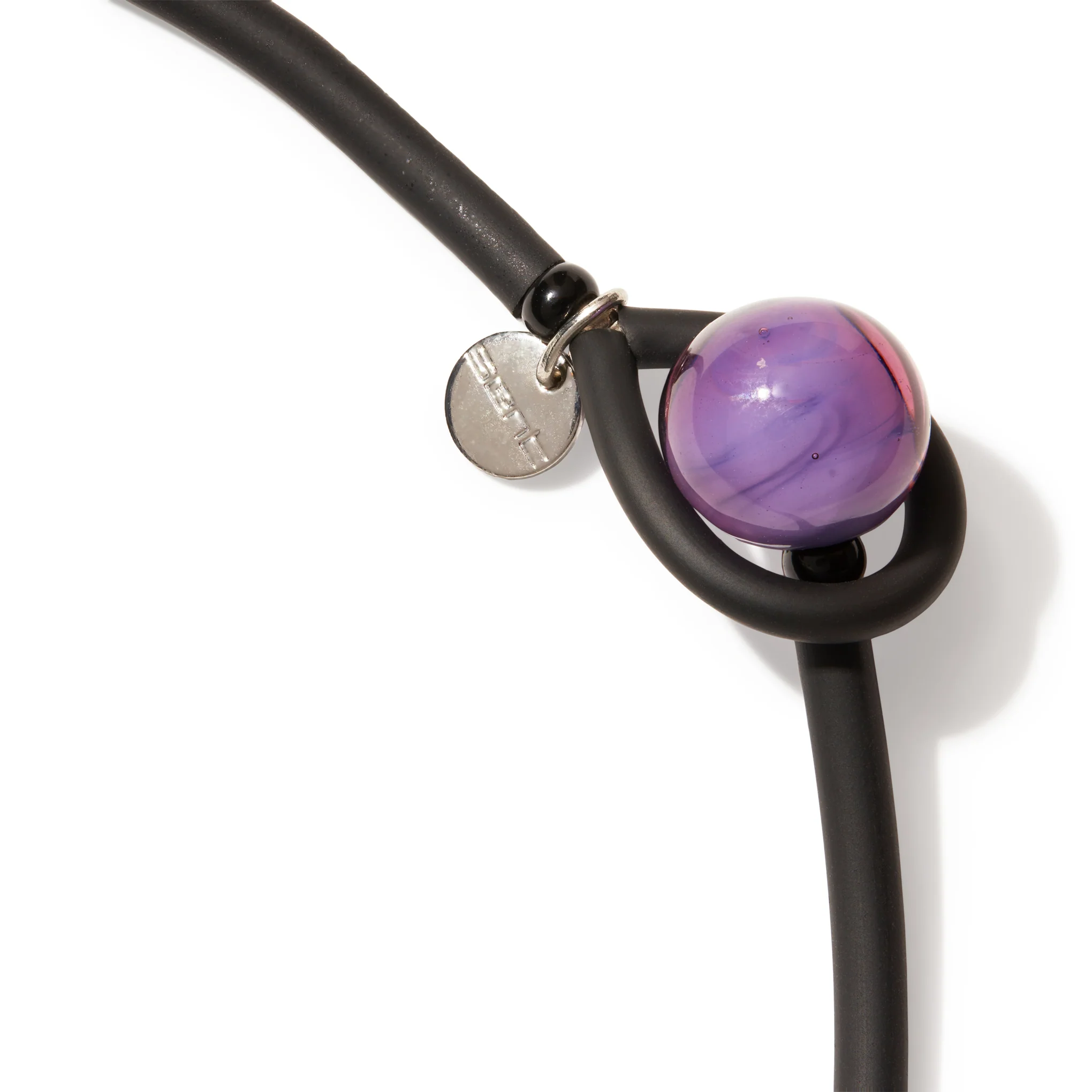 Bonbon Glass Necklace - Purple/ Turquoise - Image 4