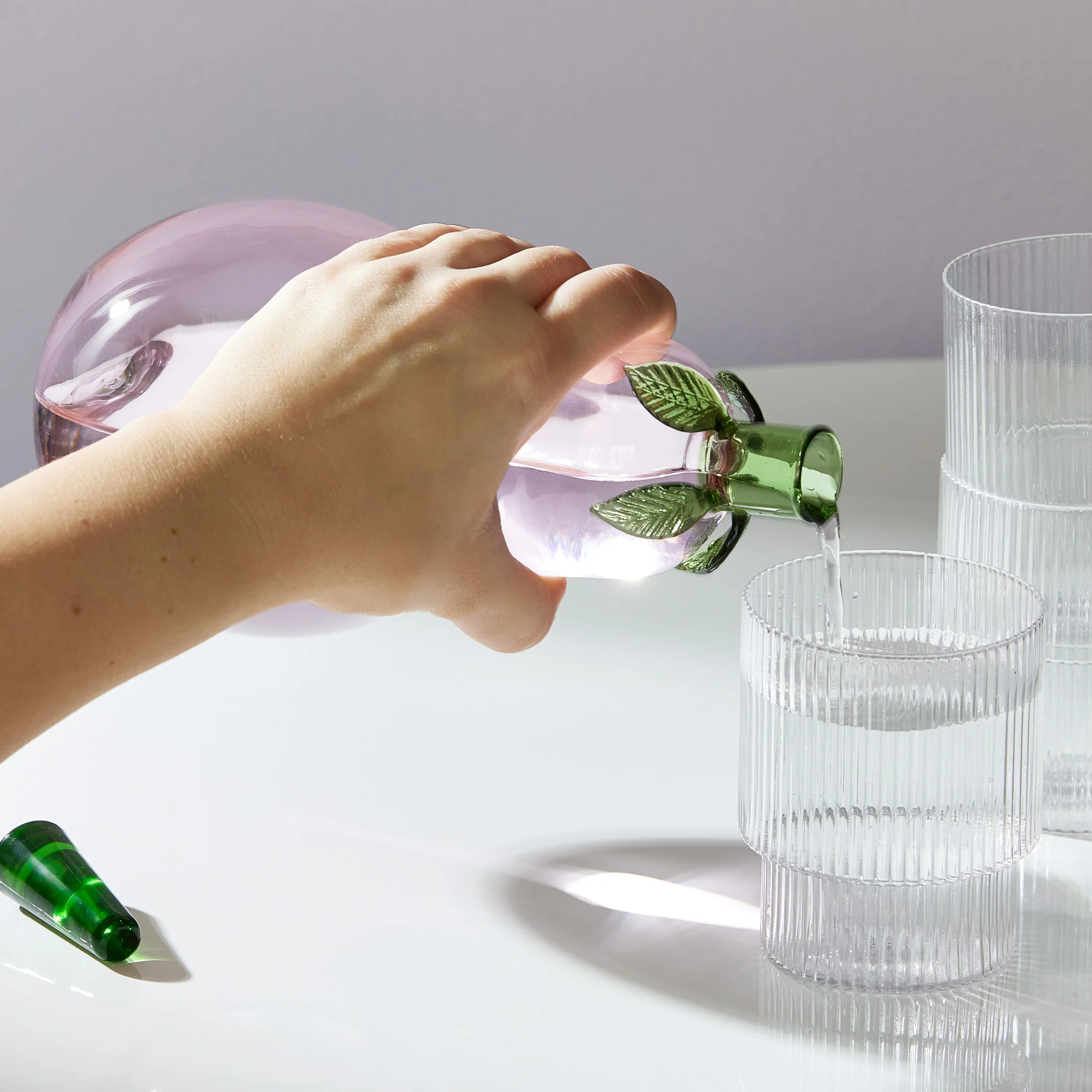 Glass Eggplant Bottle - Image 3