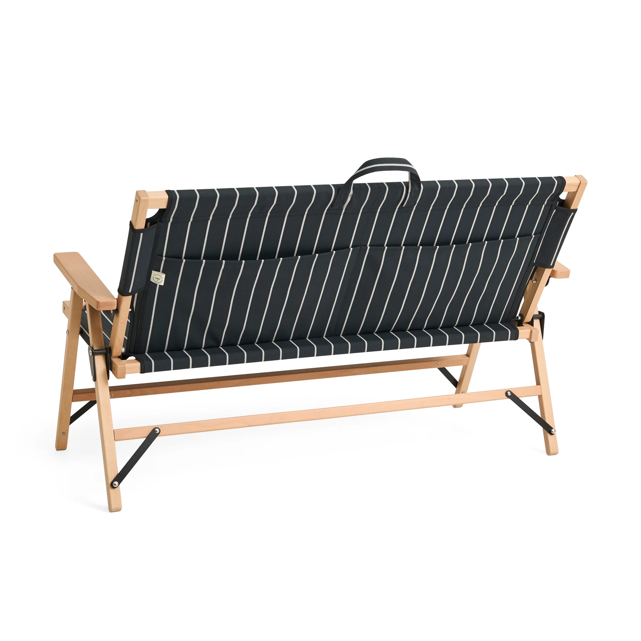 HAY Outdoor Market by Jasper Morrison Shop Folding Sofa - Black/ Beige - Image 3