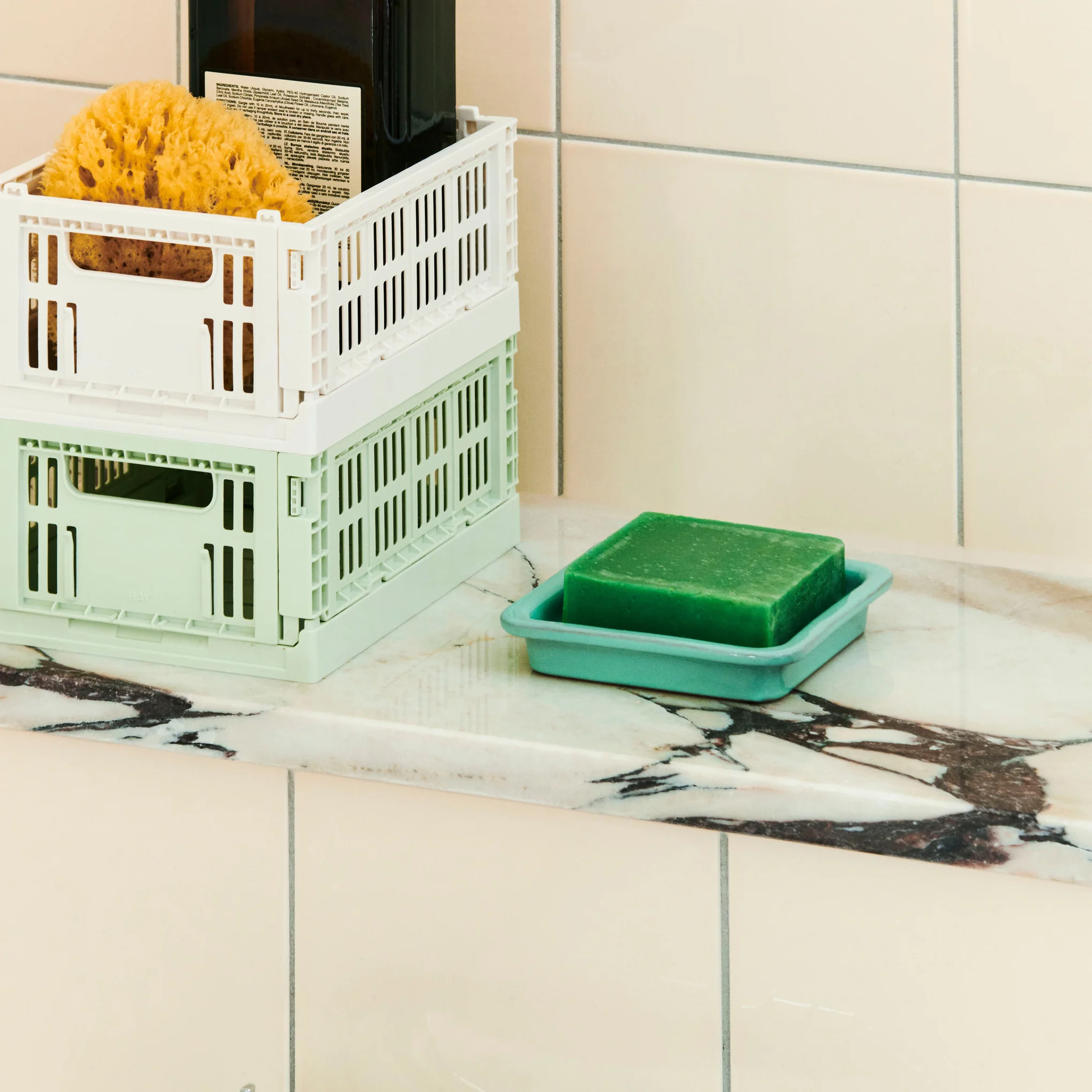 HAY Recycled Plastic Collapsible Color Crate - Mint - Image 11