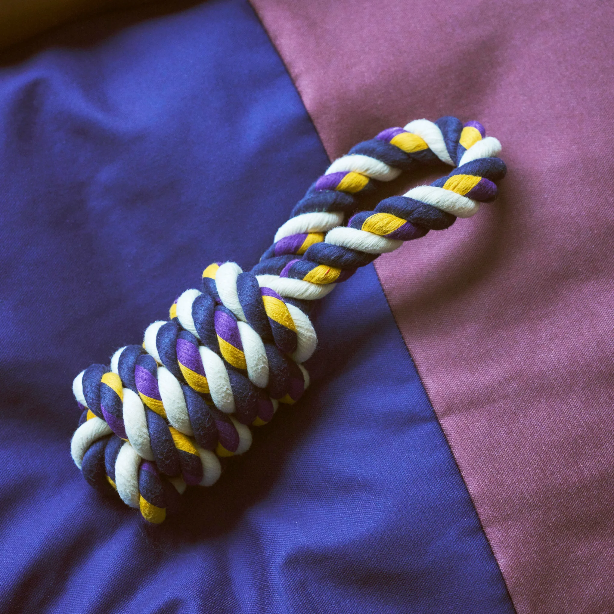 HAY Rope Toy for Dogs in Recycled Polyester - Blue/ Purple/ Ochre - Image 5