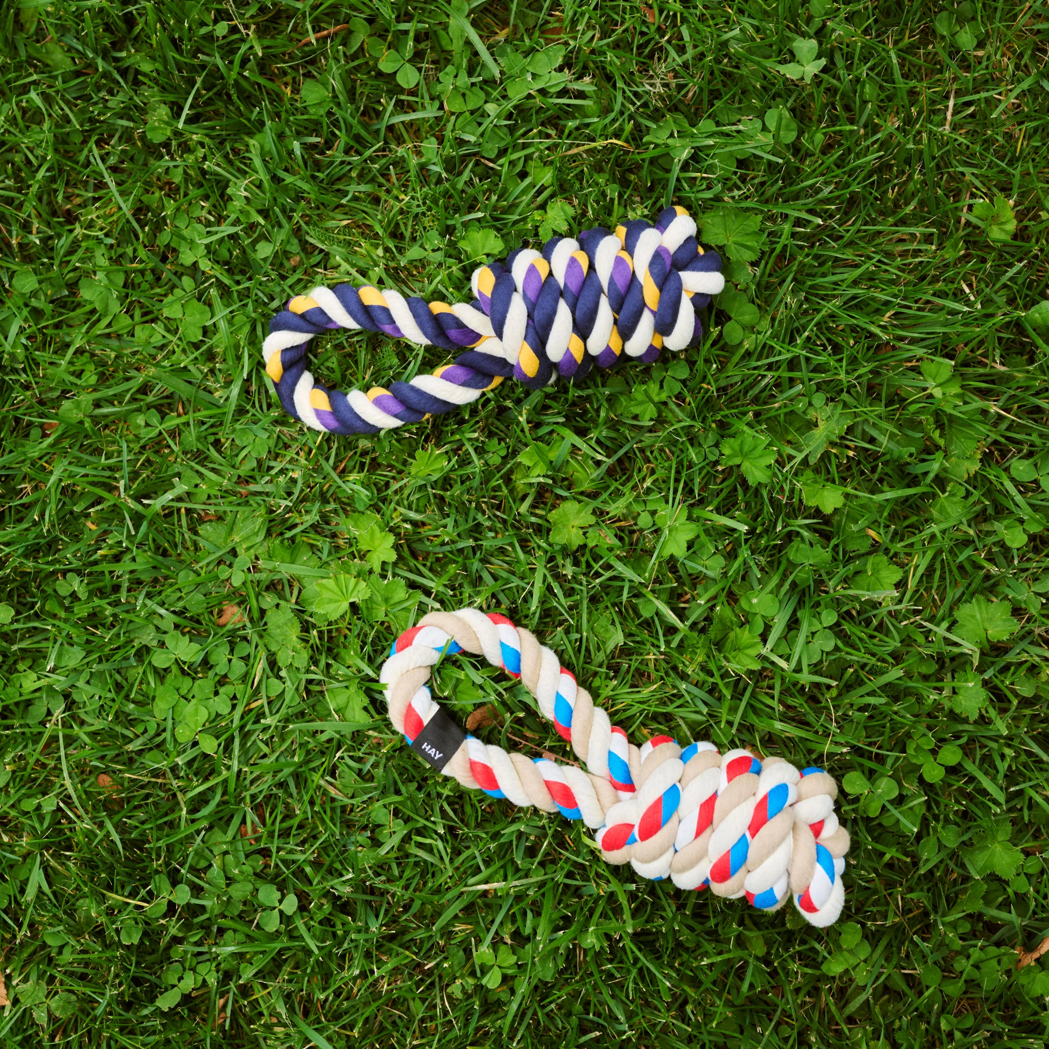HAY Rope Toy for Dogs in Recycled Polyester - Blue/ Purple/ Ochre - Image 7