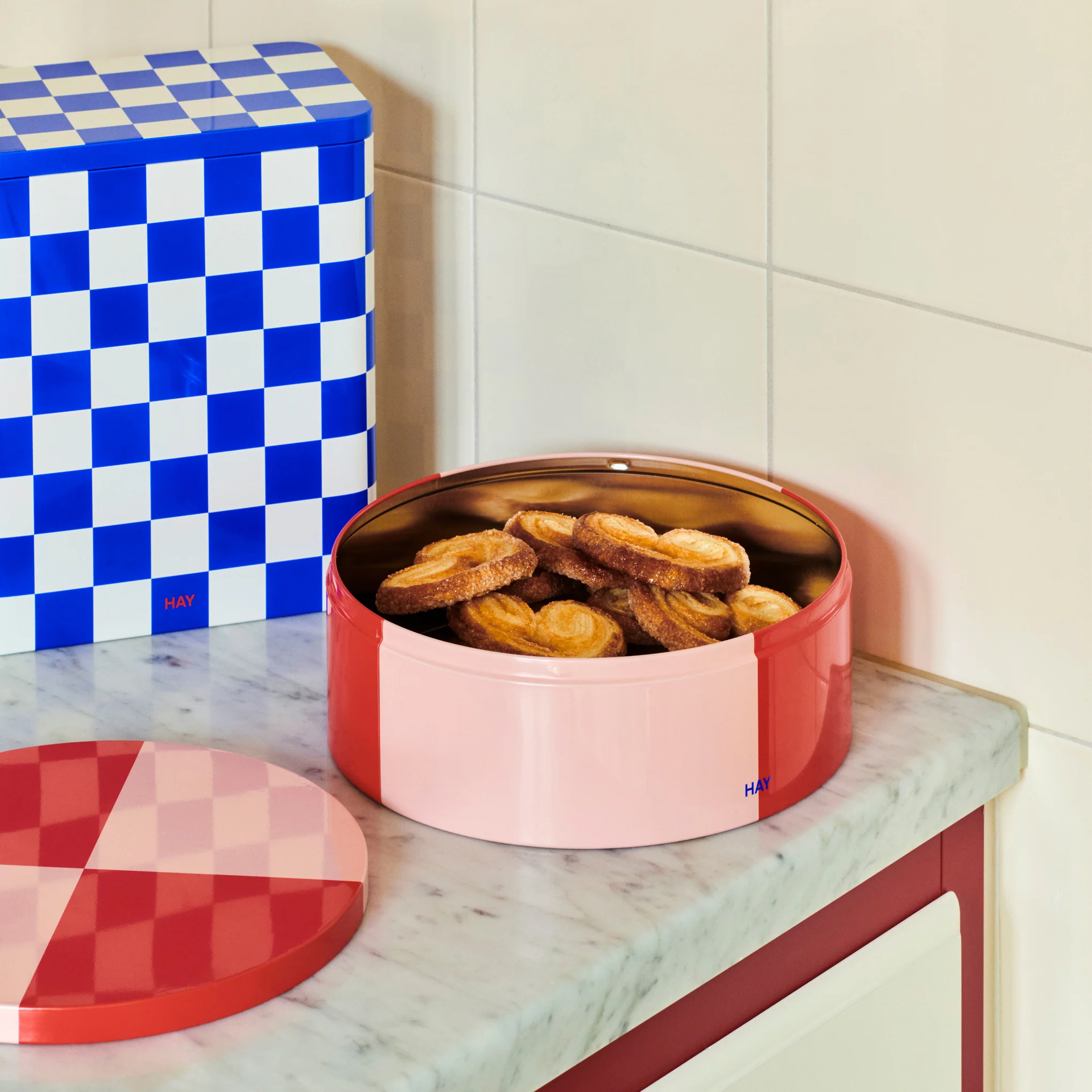 HAY Tin Container - Blue/ Off White - Image 5