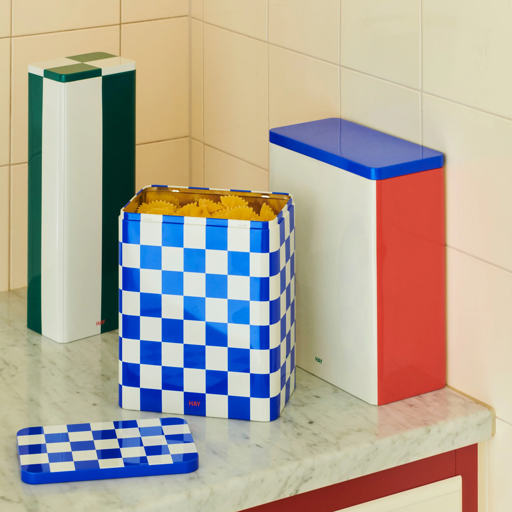 HAY Tin Container - Blue/ Off White - Image 7