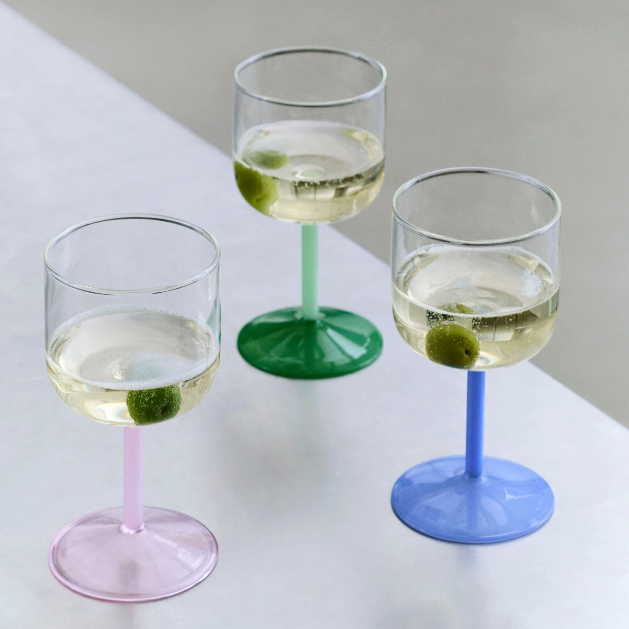 HAY Tint Wine Glasses - Set of 2 - Clear/ Jade Light Pink/ Light Pink - Image 2