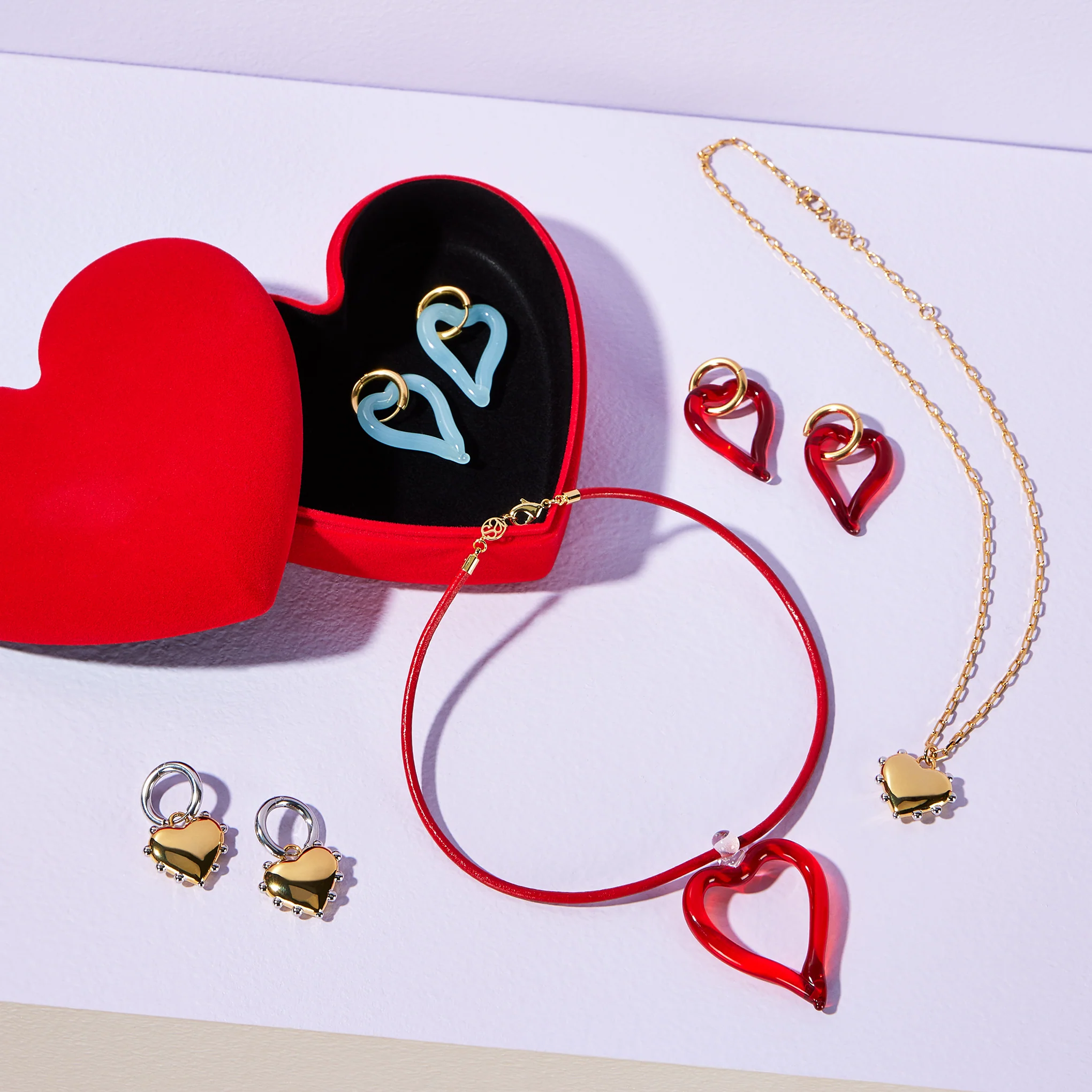 Sandralexandra Heart Of Glass Earrings - Red - Image 4