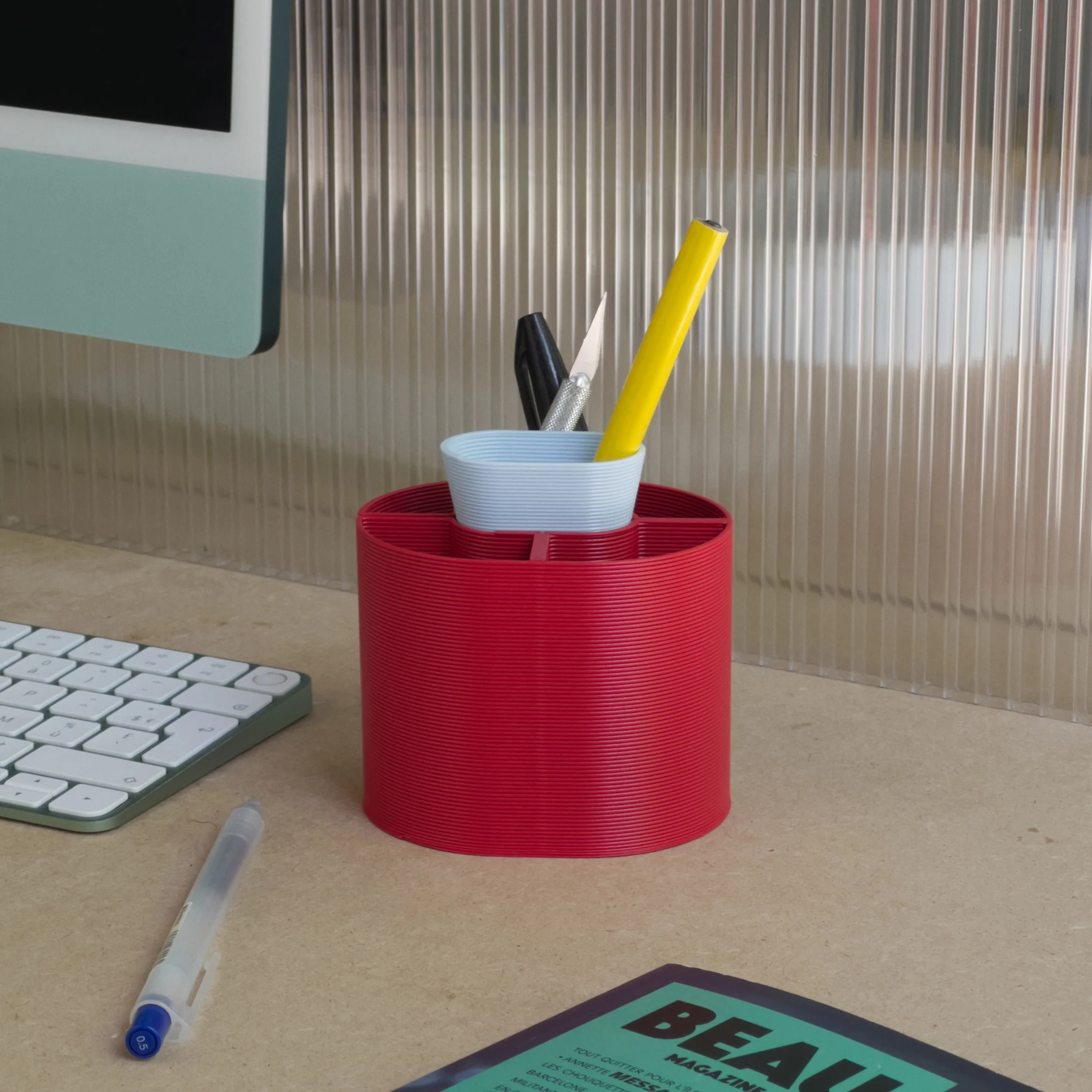 Henri 3D-Printed Recycled Plastic Pencil Cup - Image 2