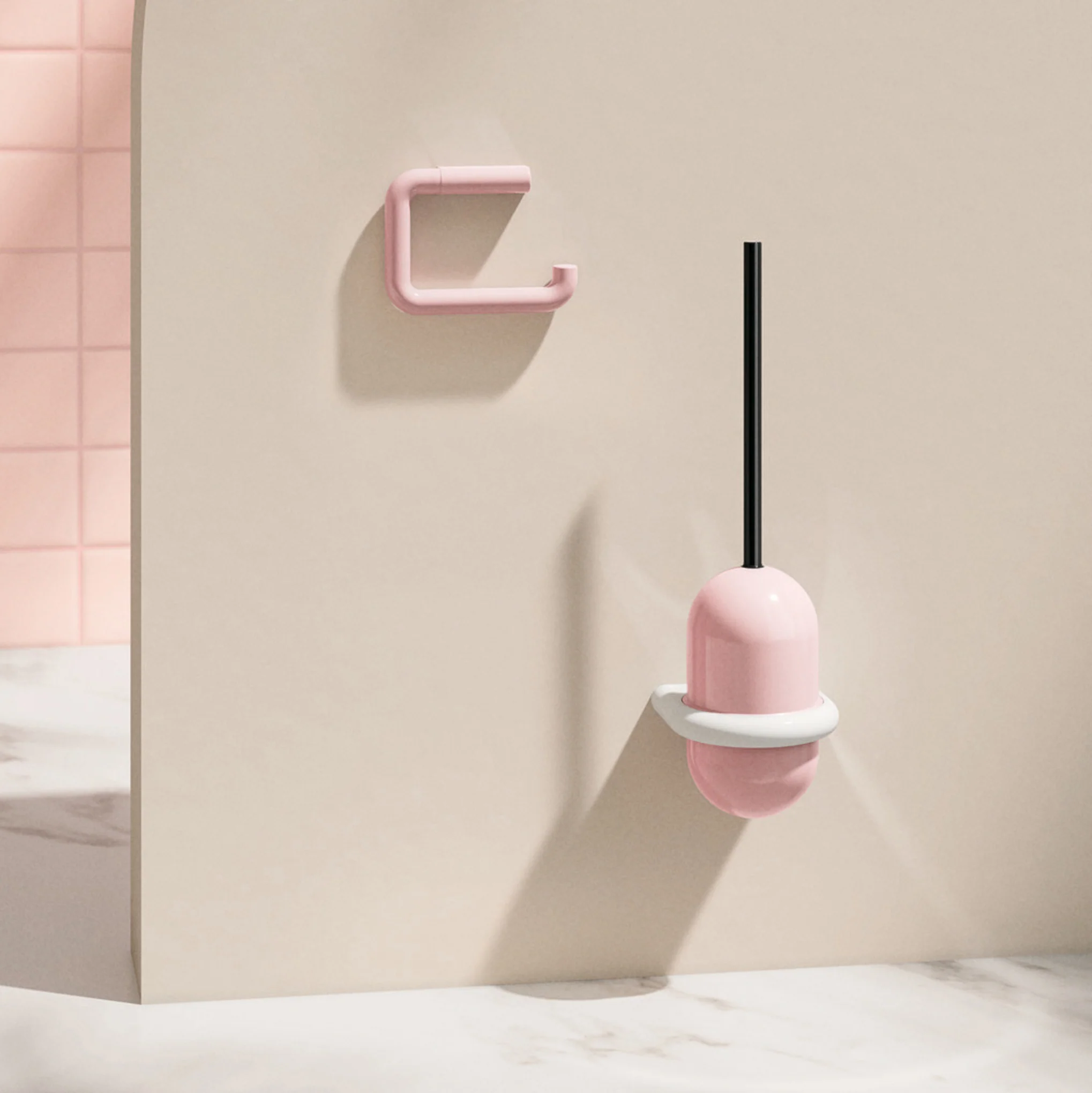 Barbie™ x Hewi Pink Toilet Paper Holder - Image 2