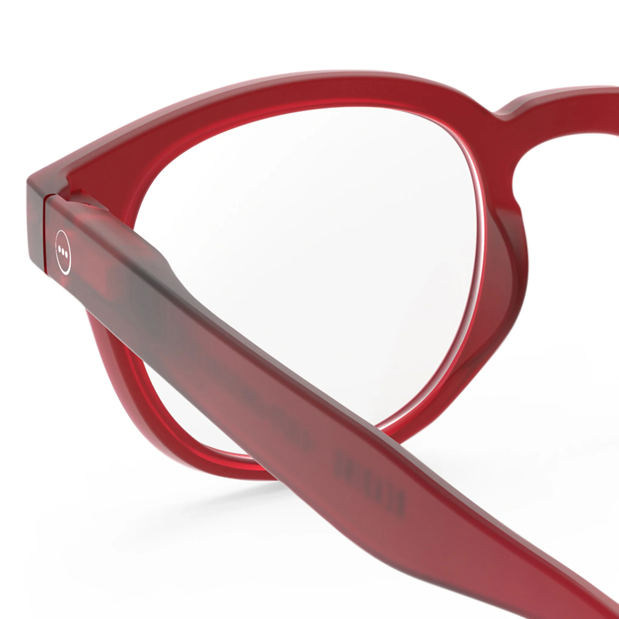 IZIPIZI Rounded-Edge Square Reading Glasses #C - Cherry Red - Image 4