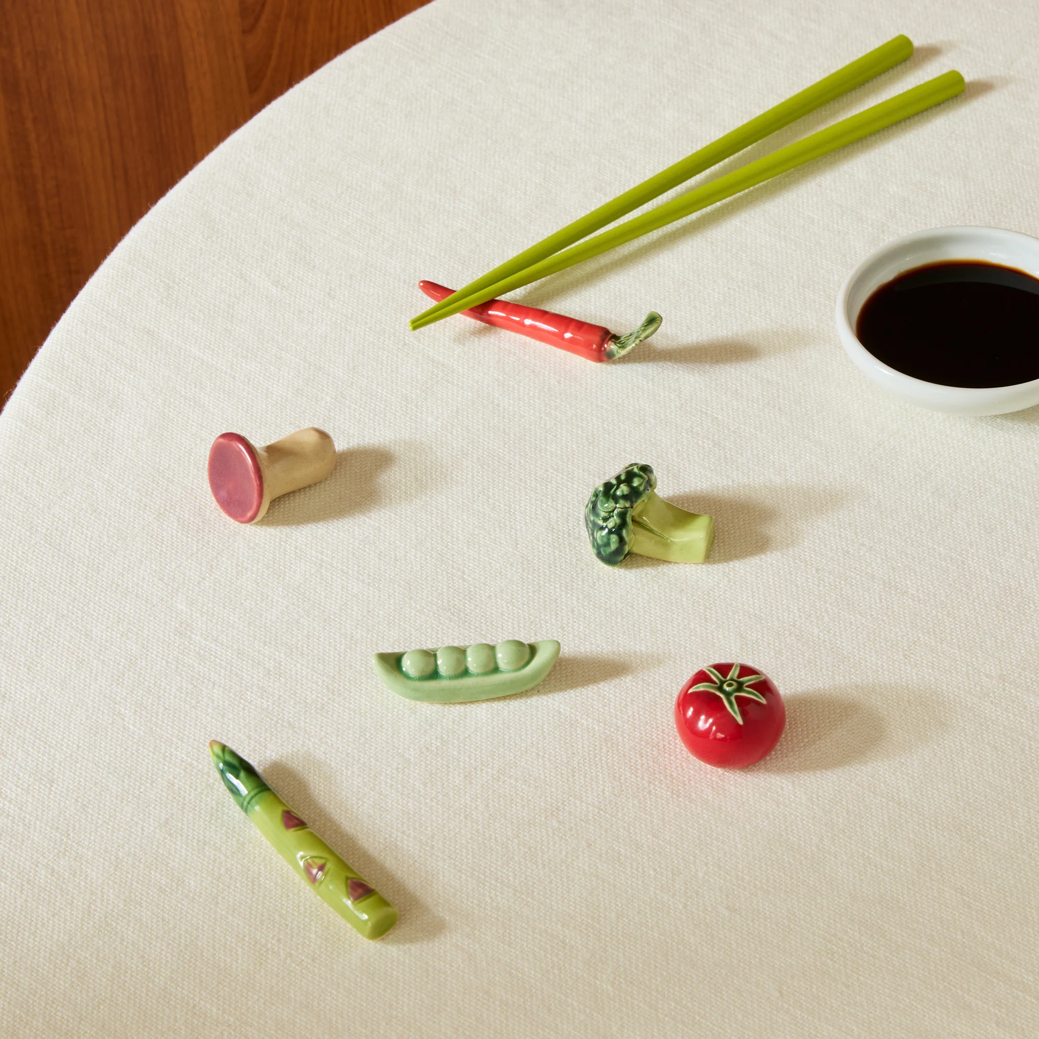 Japanese Ceramic Food Chopsticks Rest - Broccoli - Image 2