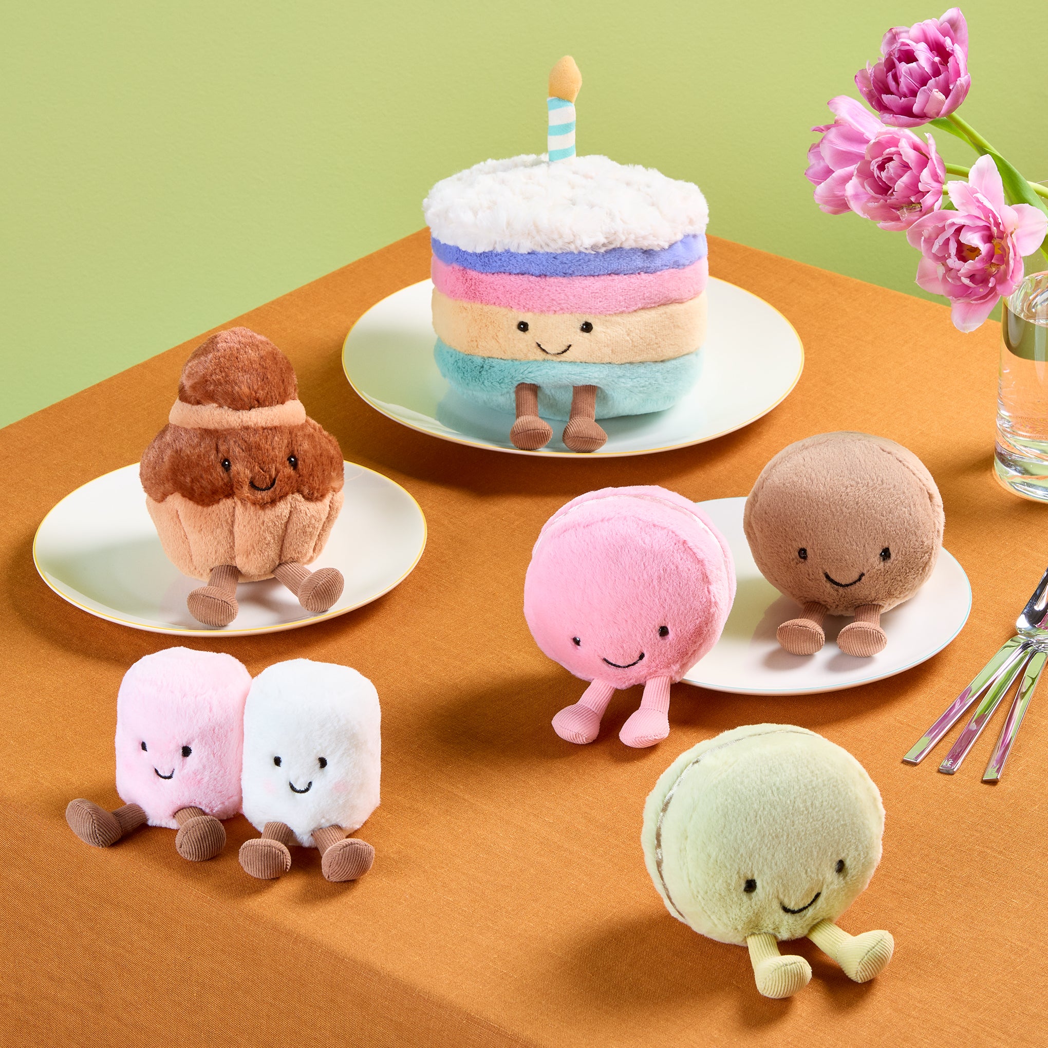 Jellycat Dessert Plush - Mona Macaron Chocolate - Image 2