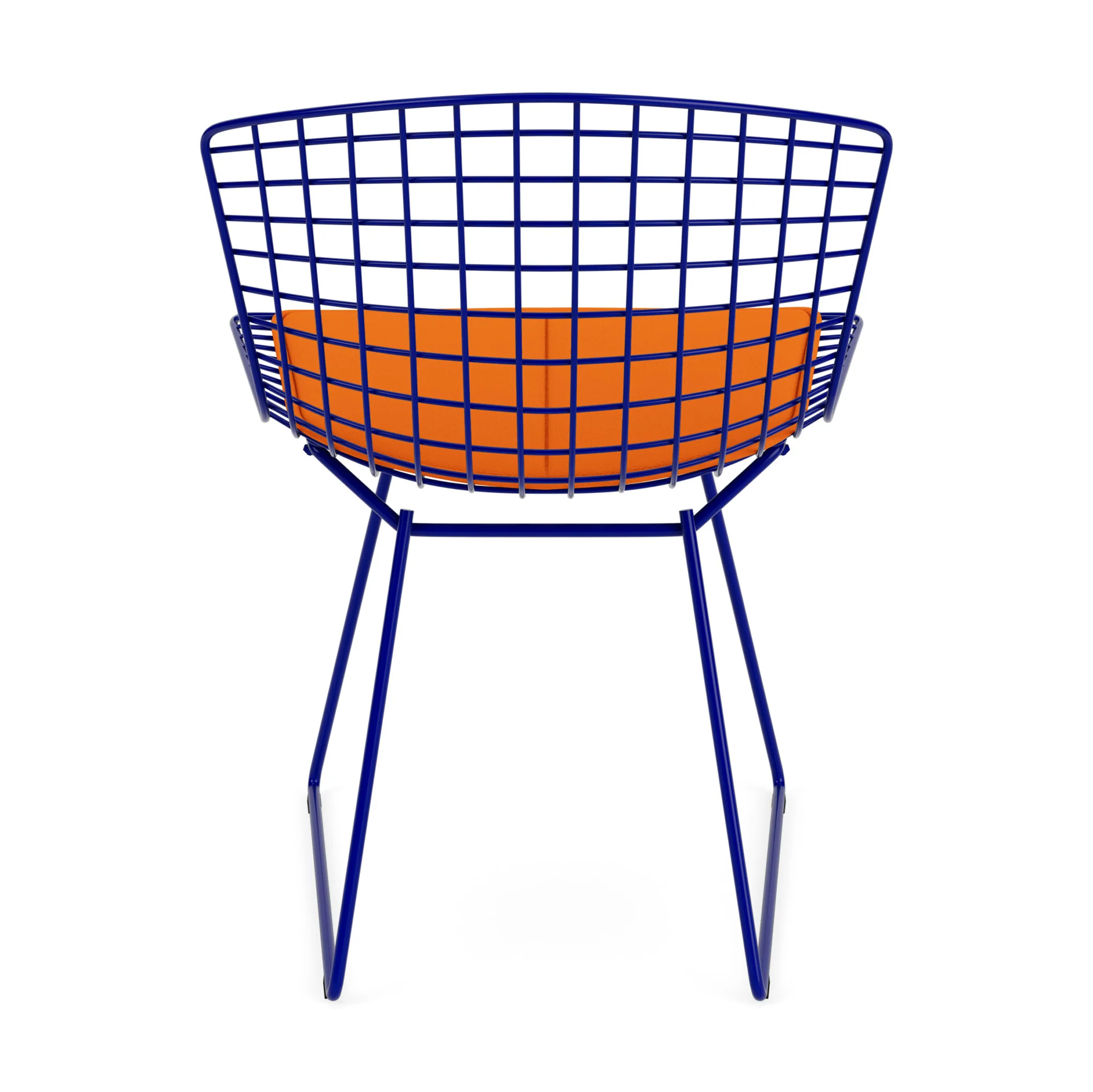 Knoll Side Chair with Cushion by Harry Bertoia - Blue/ Orange - Image 3