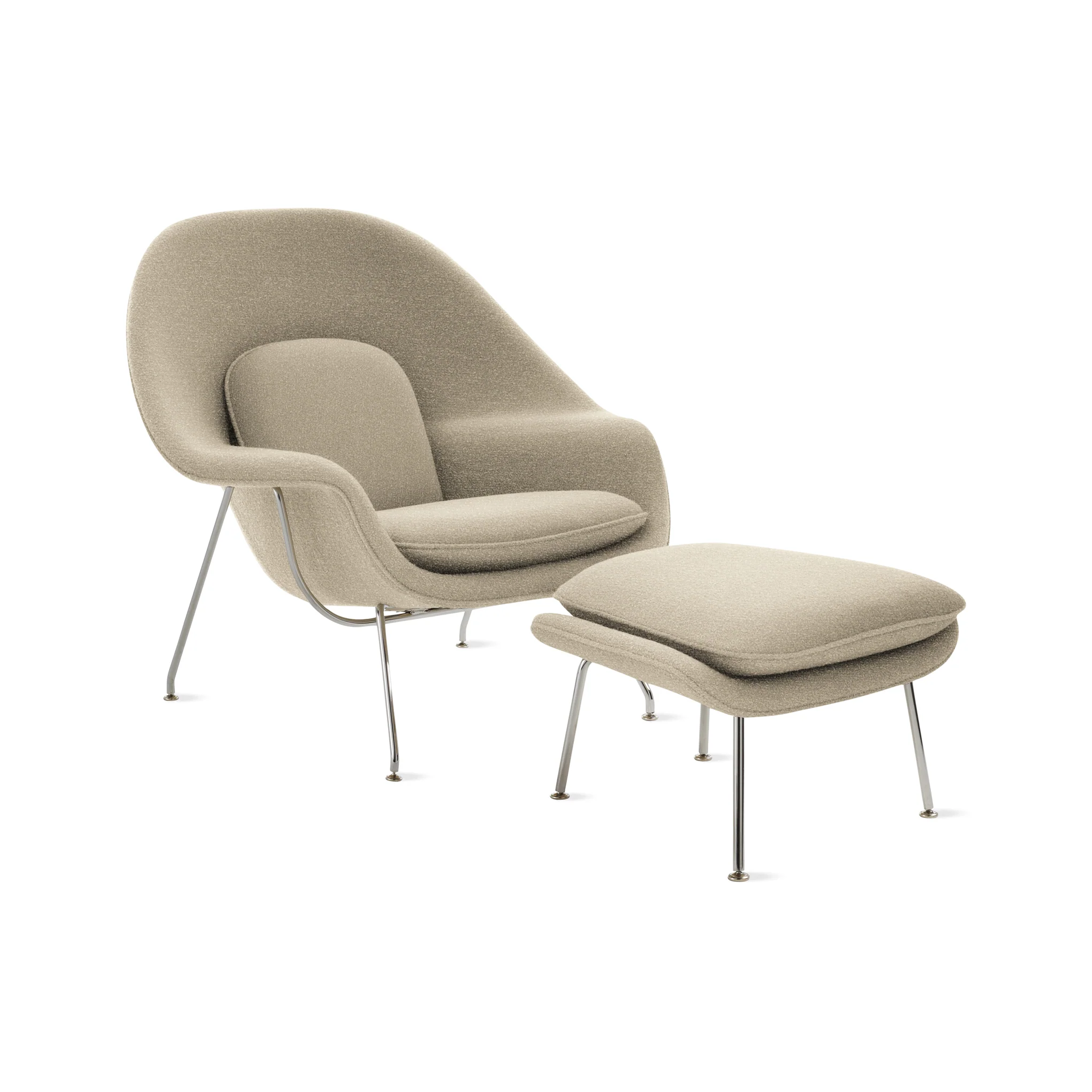 Knoll Womb Lounge Chair & Ottoman by Eero Saarinen - Neutral